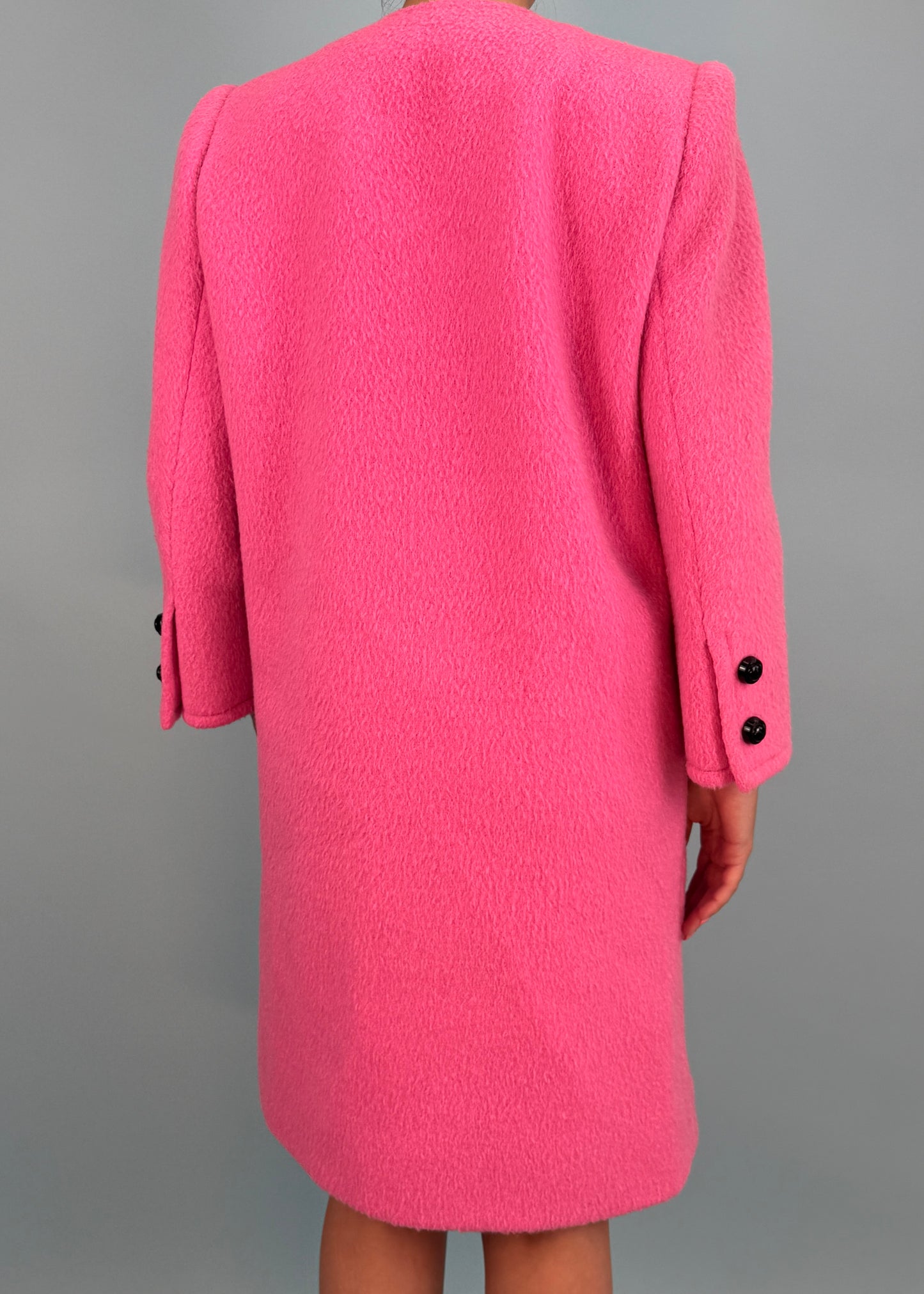 Givenchy Haute Couture Fall 1985 Runway Pink Brushed Wool Jacket