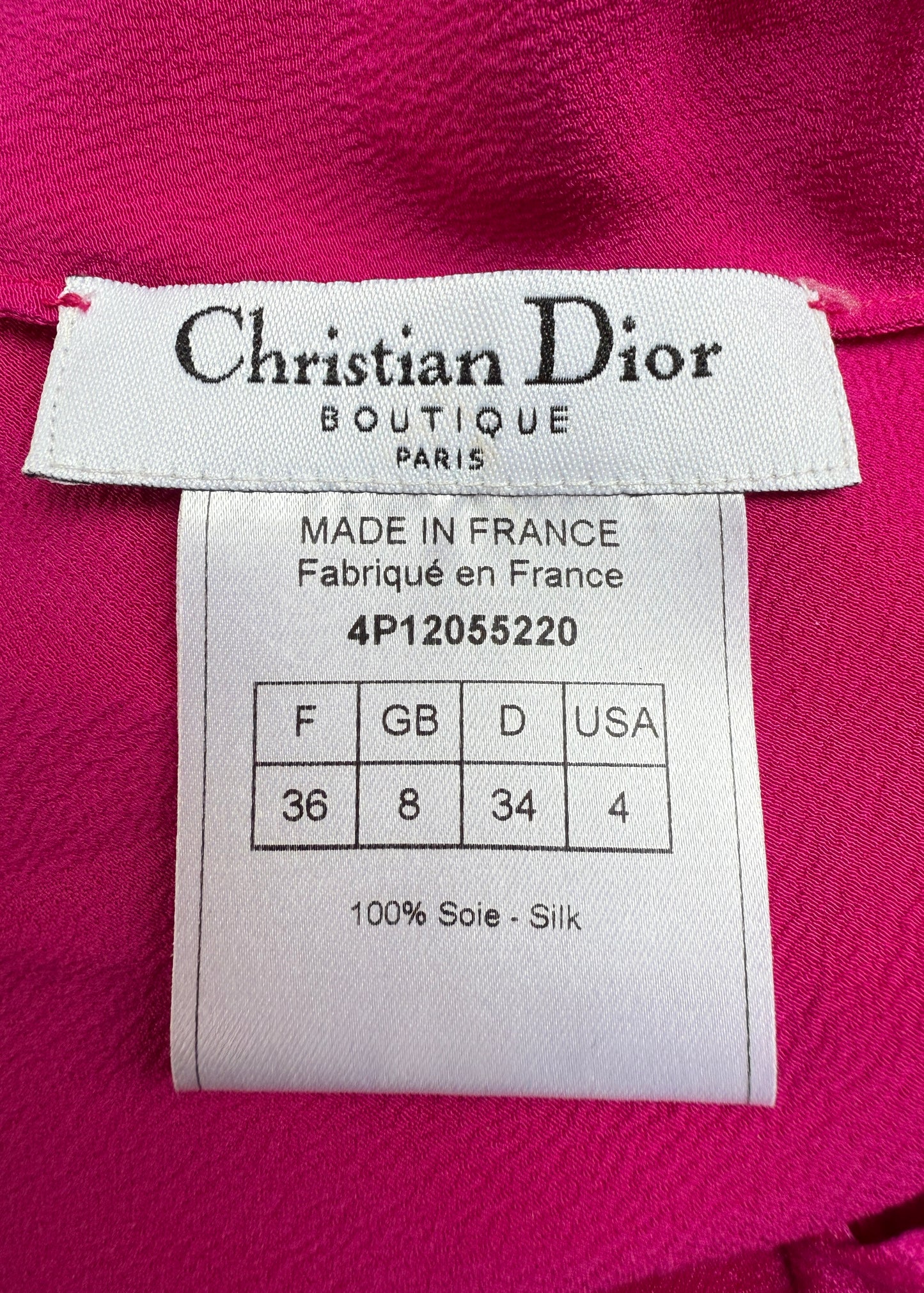 Dior Spring 2004 Pink Silk Satin Charm Zip Cowl Top