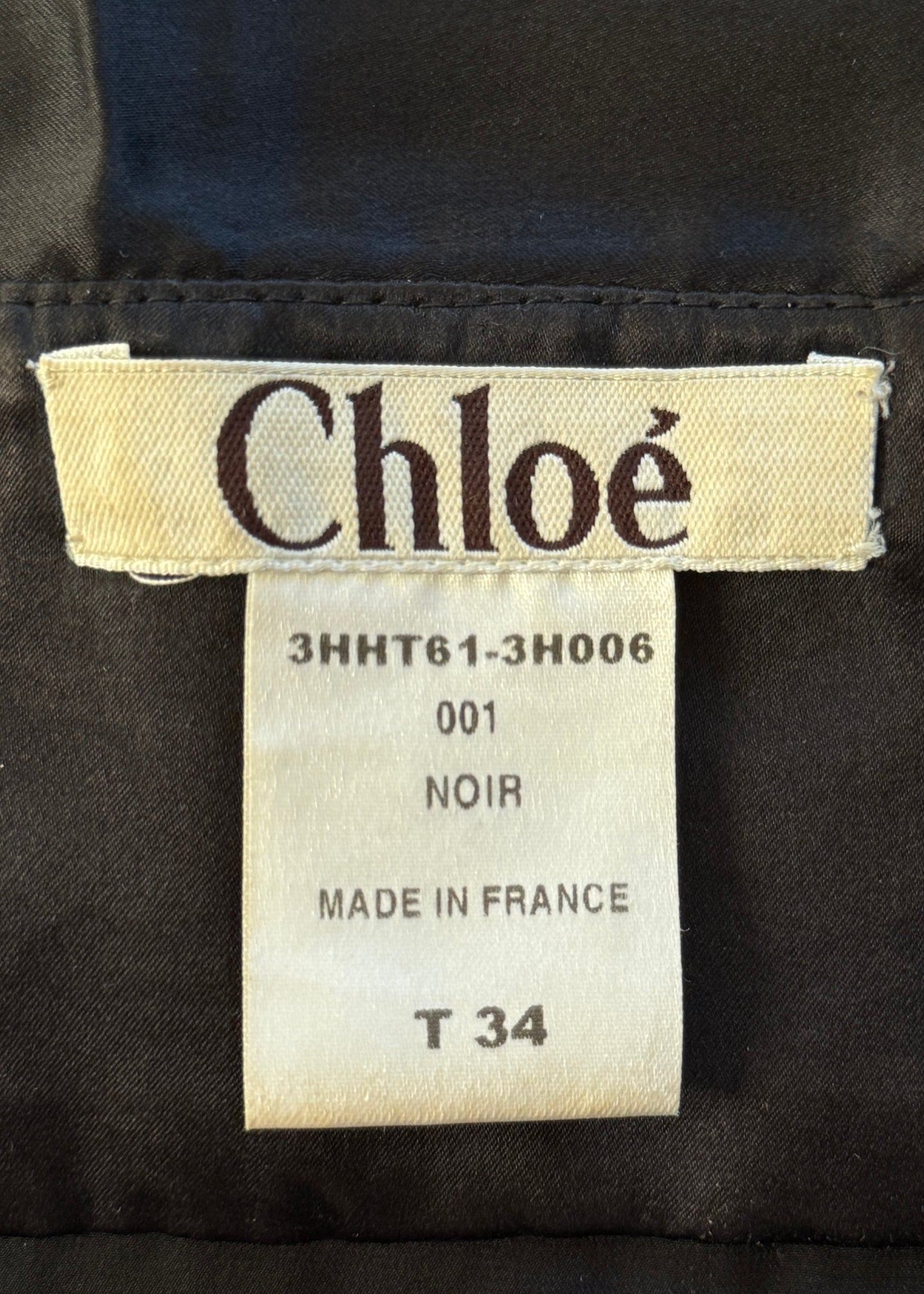 Chloé Fall 2003 Black Silk Satin Button Down Top