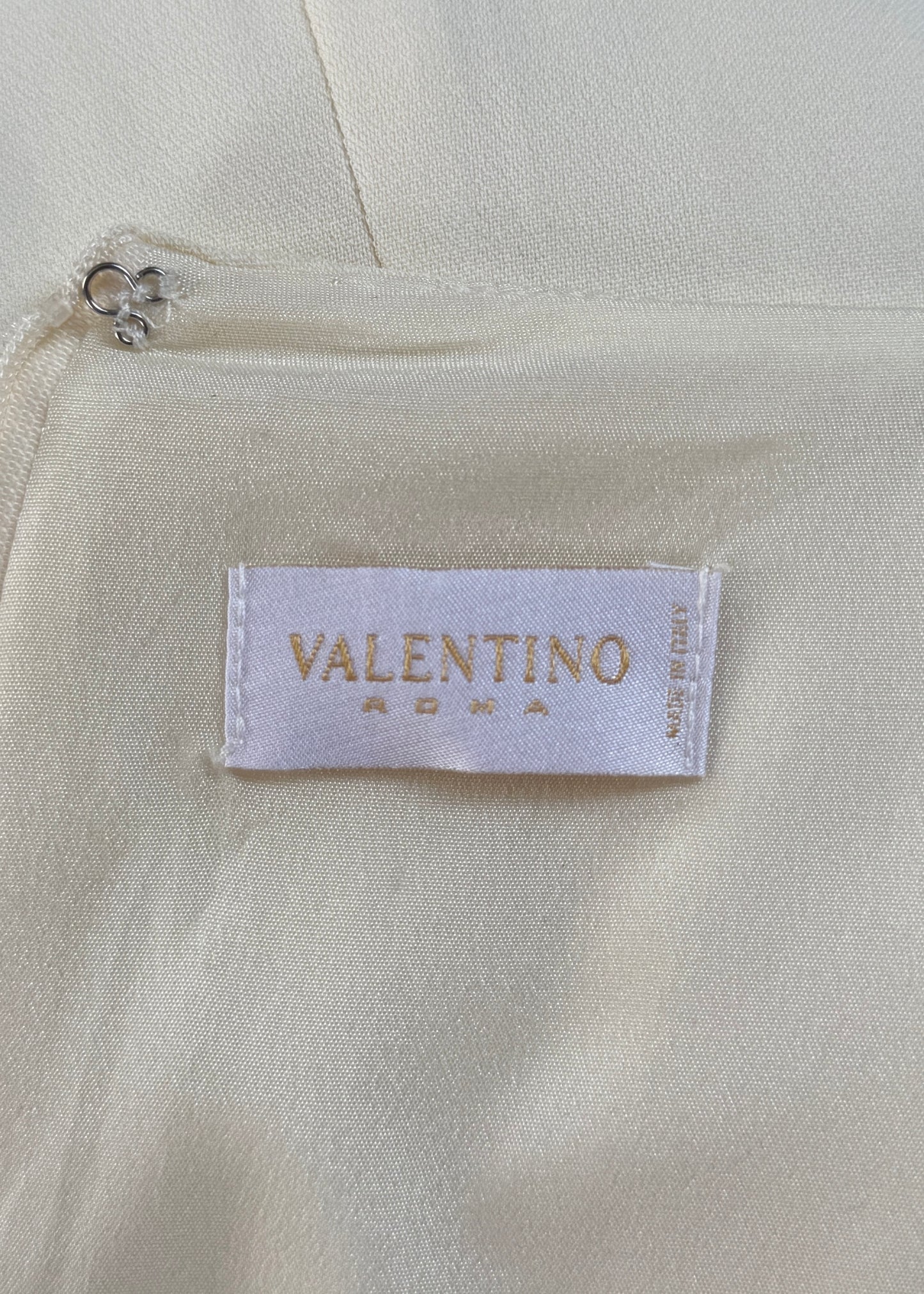 Valentino Cream Keyhole Rope Detail Dress