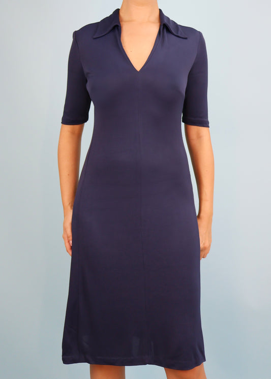 Gucci Spring 1996 Navy Blue Collared Dress