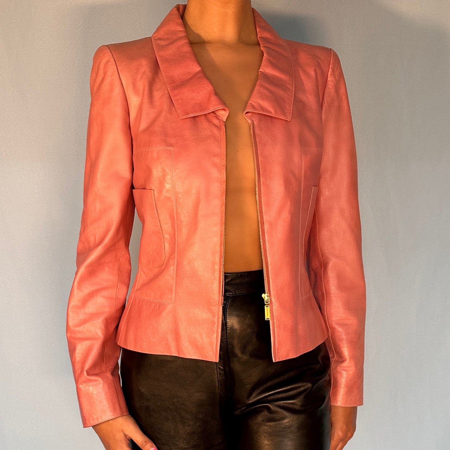 Chanel Spring 2001 Pink Leather Jacket