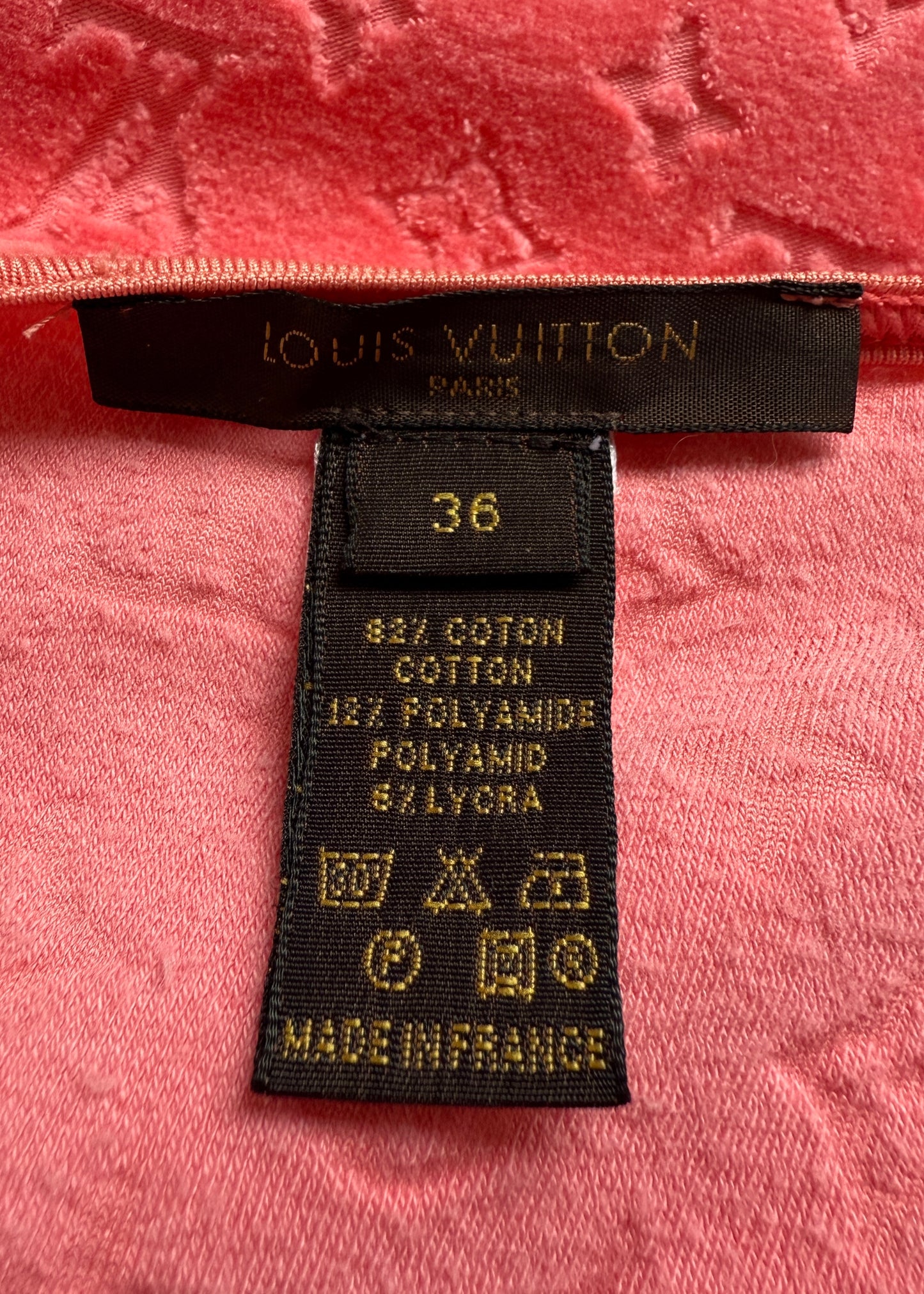 Louis Vuitton Pink Velour Monogram Zip Up Cardigan Top