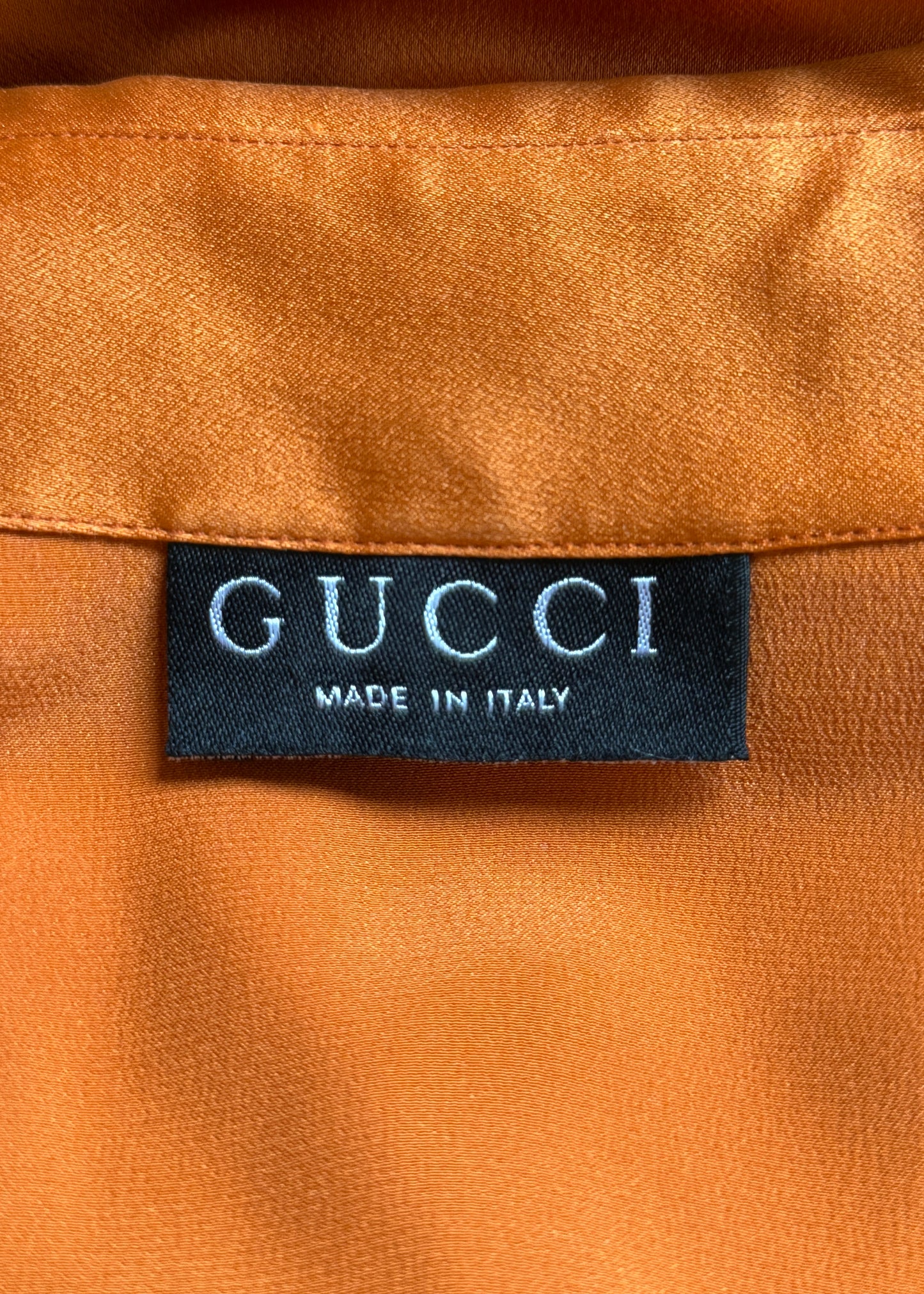 Gucci Fall 1995 Runway Orange Silk Shirt