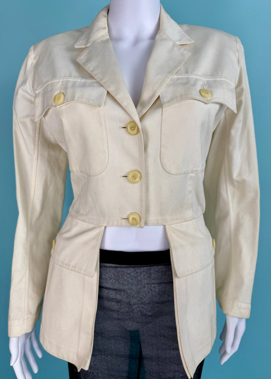 Azzedine Alaïa Spring 1990 Runway Cream Jacket