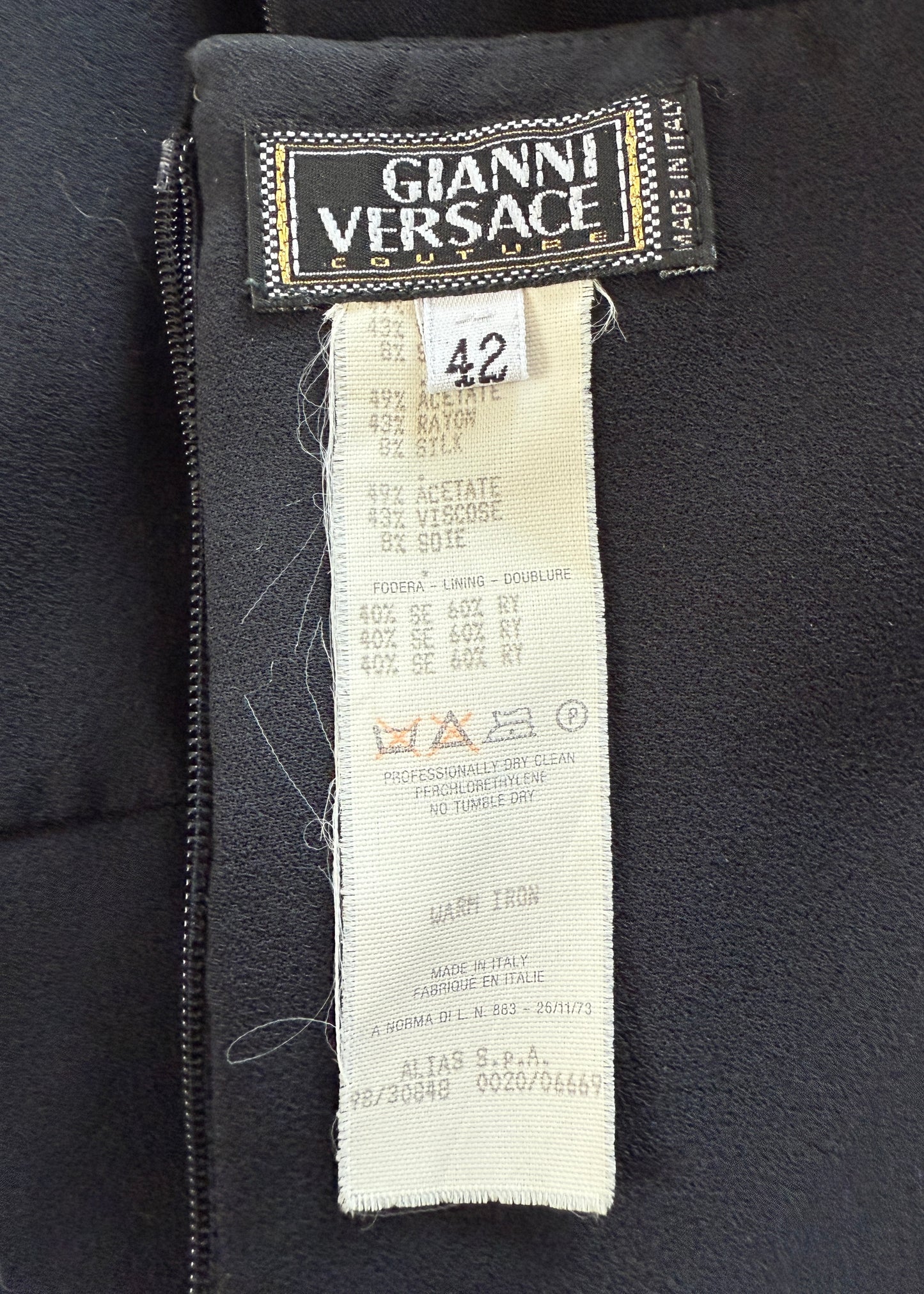 Versace Fall 1998 Black Padded Strap Mini Dress