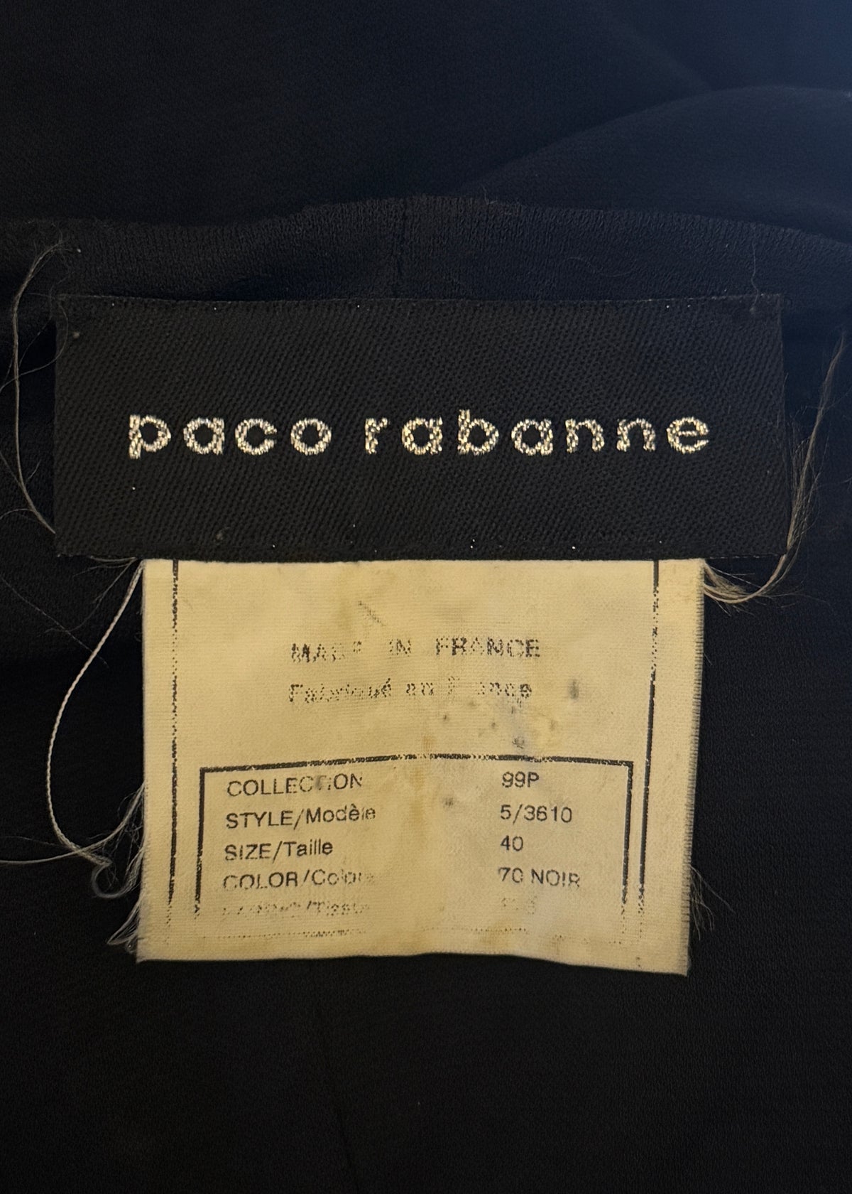 Paco Rabanne Spring 1999 Chain Detail Black Dress
