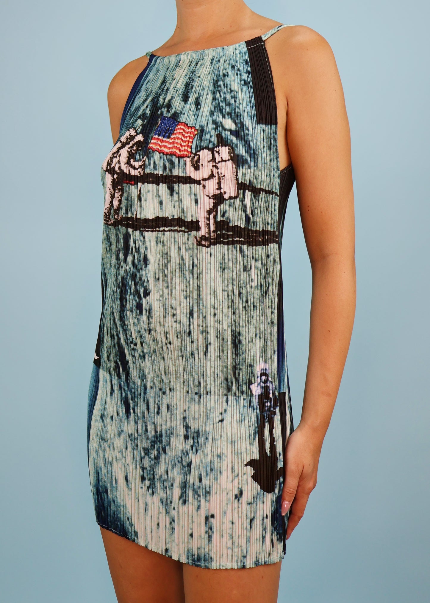 Issey Miyake Pleats Please 1999 Apollo Moon Landing Mini Dress