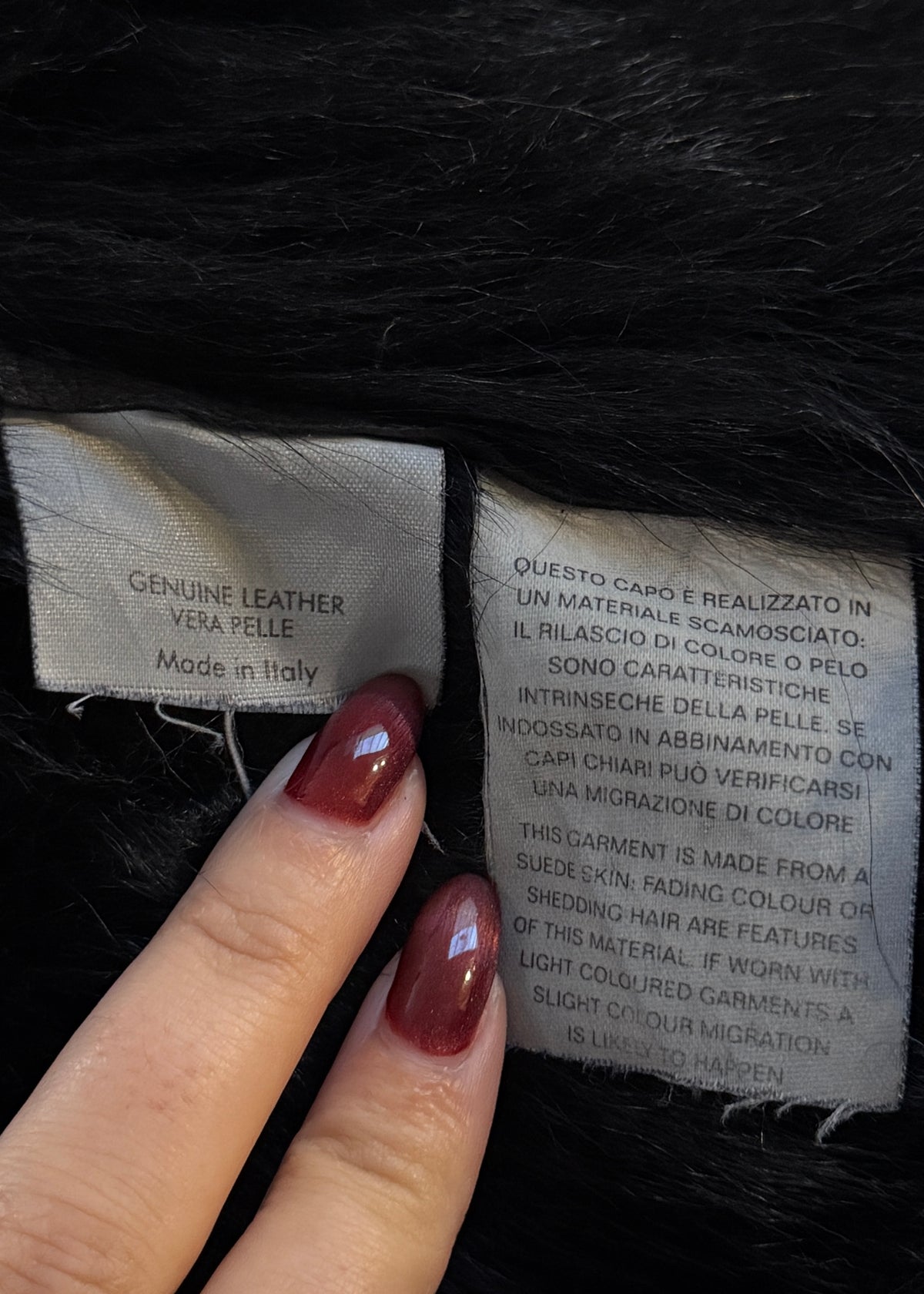 Alexander McQueen Black Suede & Shearling Oversized Collar Coat