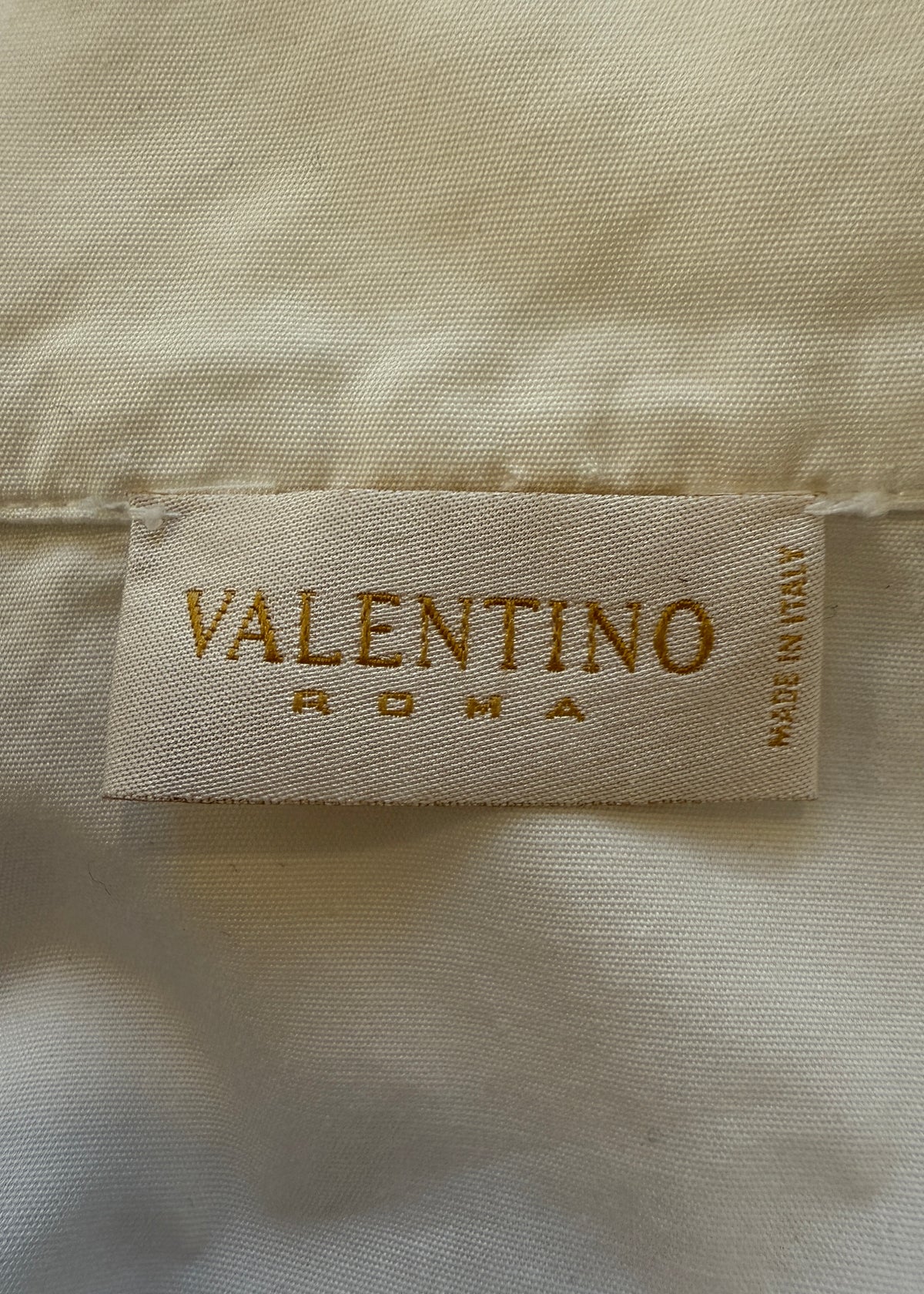 Valentino White Frill Back Cotton Blouse