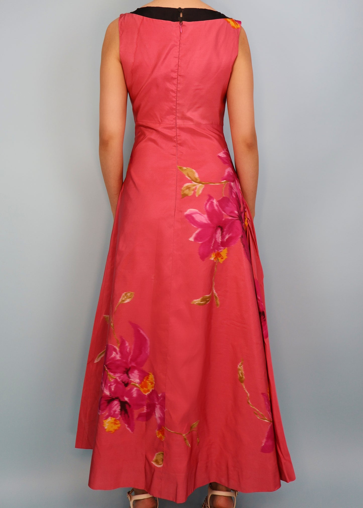Christian Lacroix Fall 1997 Runway Pink Floral Silk Gown