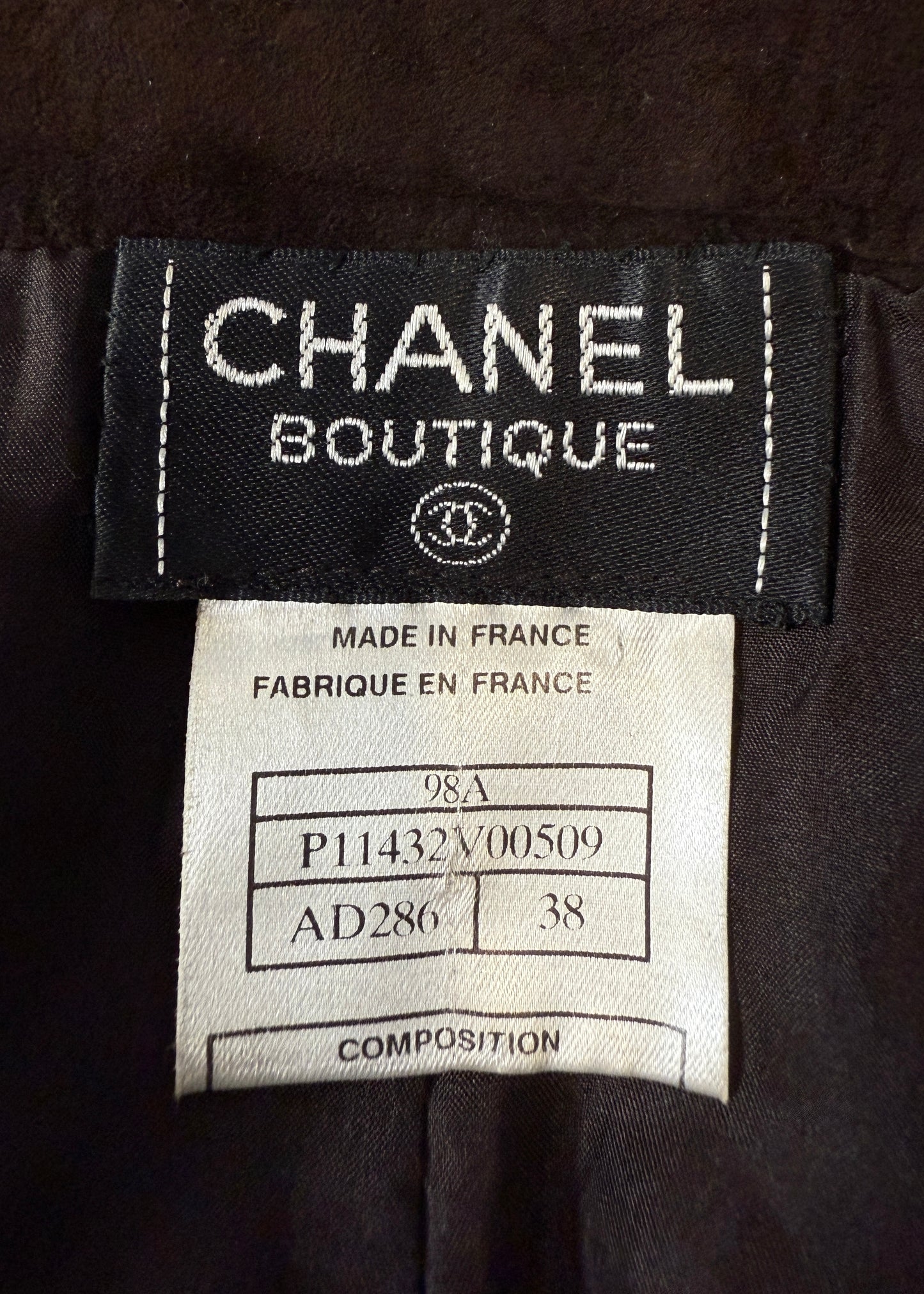 Chanel Fall 1998 Brown Suede Leather Pants