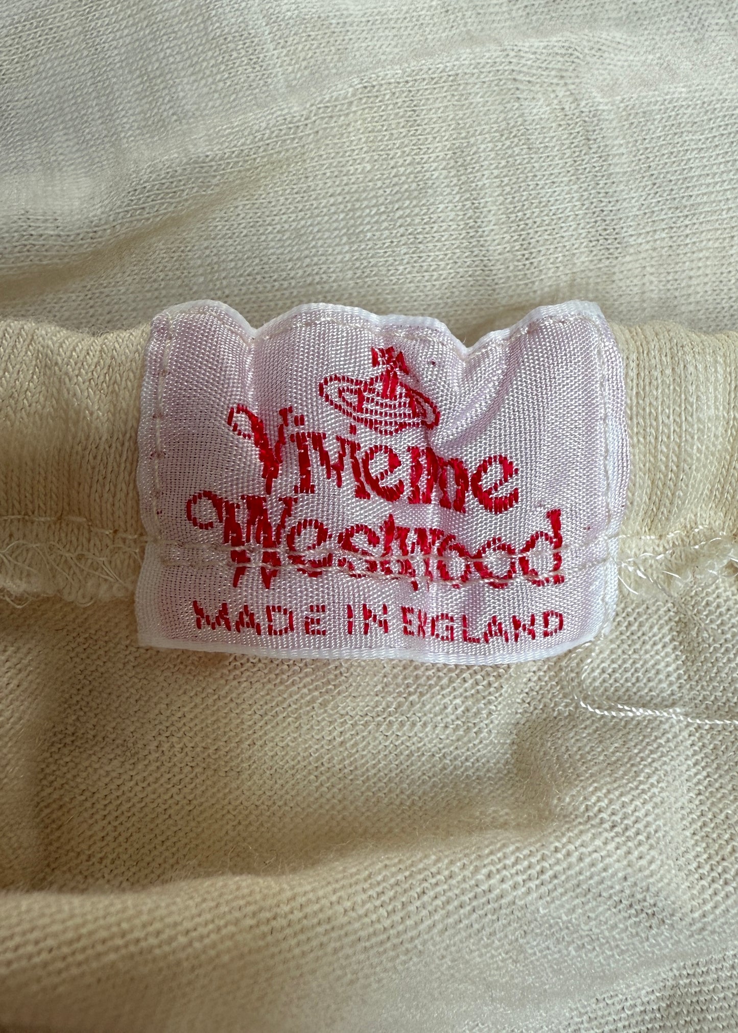Vivienne Westwood Spring 1988 Runway Cream Draped Corset & Mini Skirt Set