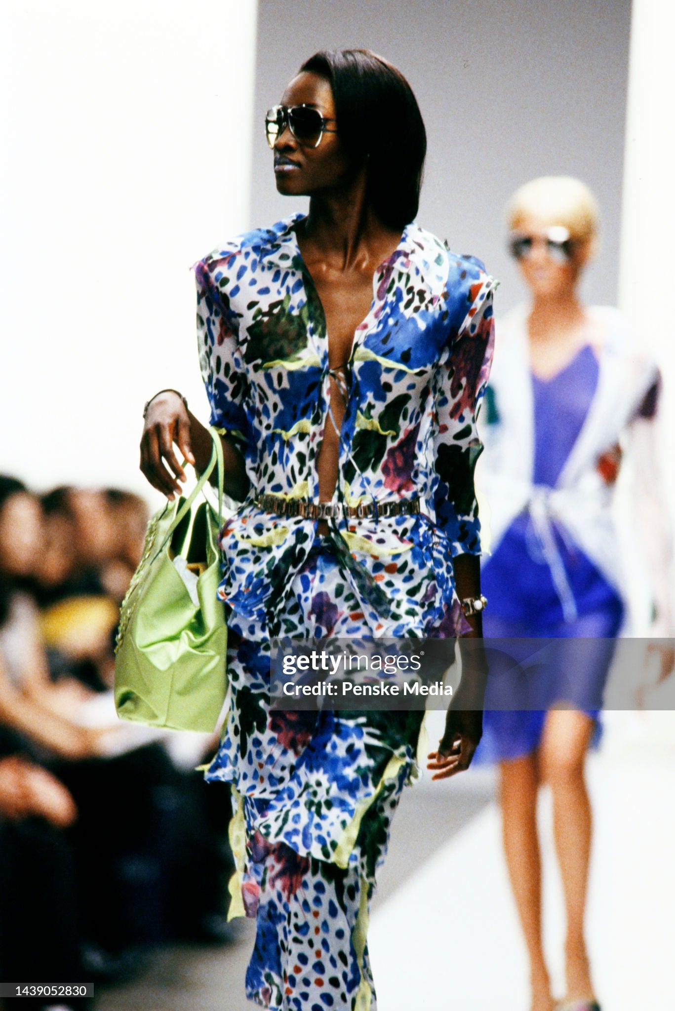 Fendi Spring 2000 Runway Watercolour Sheer Silk Blouse