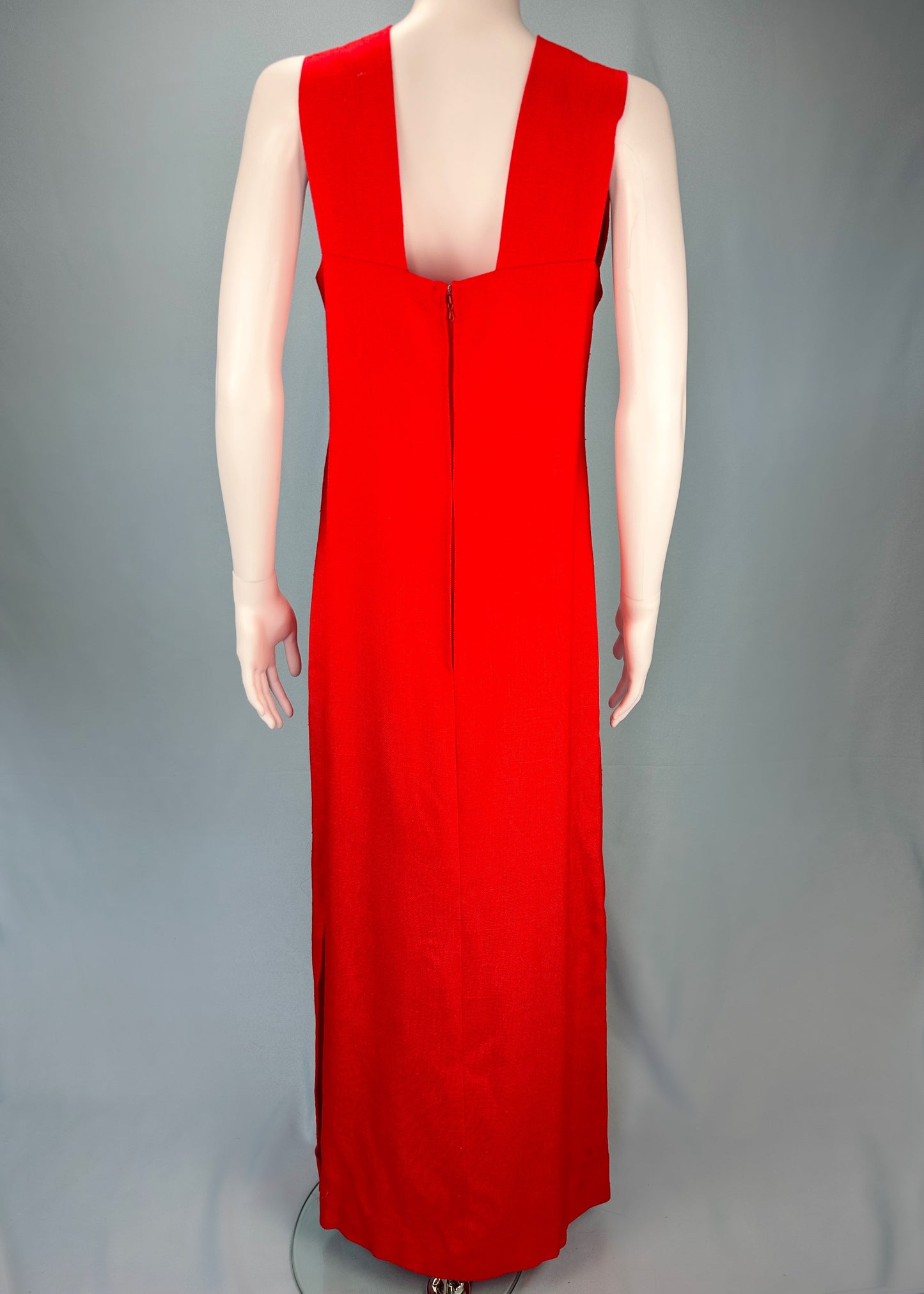 Pierre Cardin 1970’s Red Floral Corsage Dress
