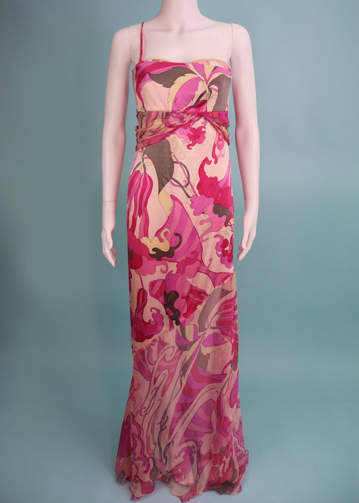 Emilio Pucci Resort 2006 Pink Silk Satin & Chiffon Gown