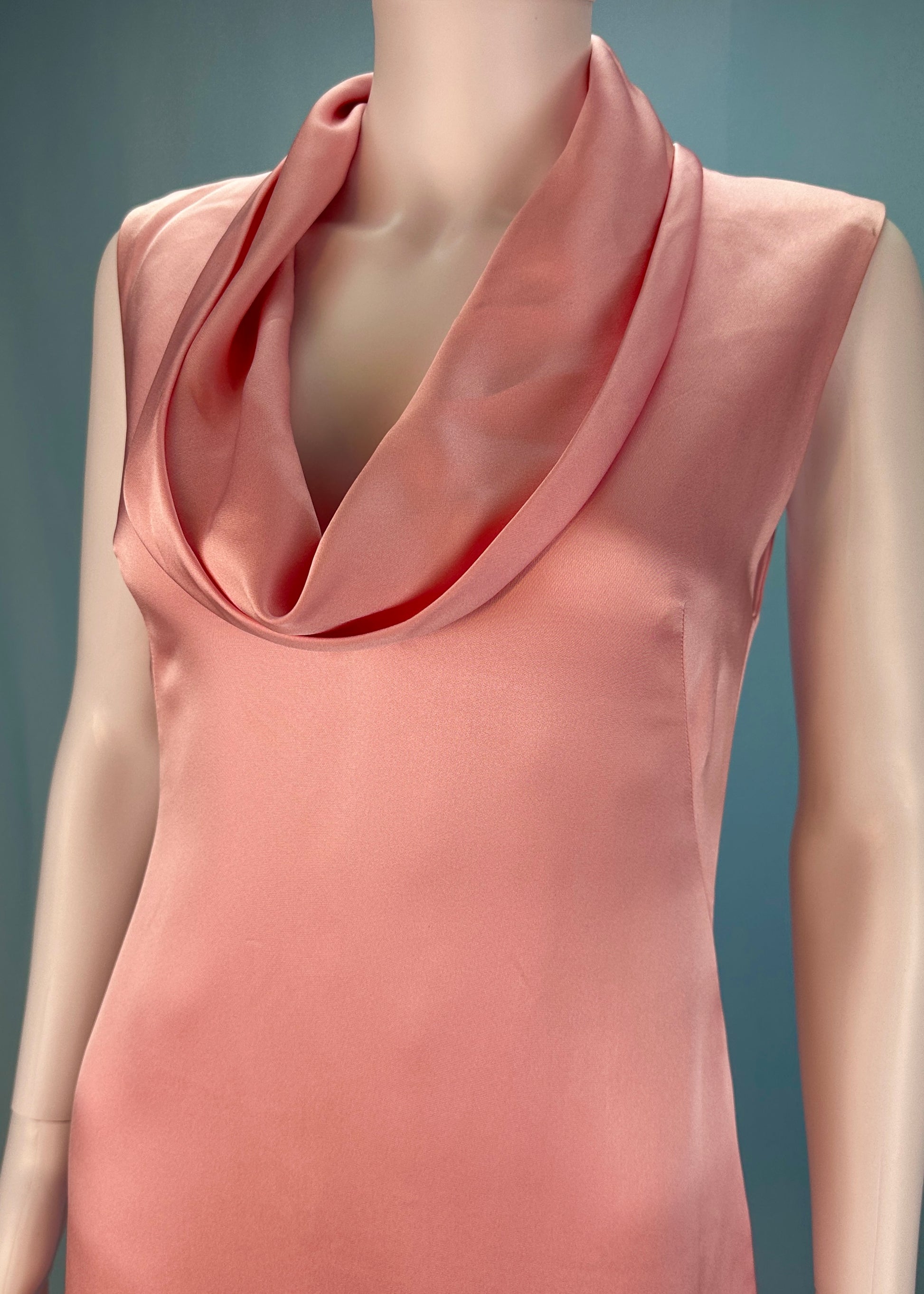 Versace Pink Cowl Neck Silk Dress – Studded Petals Vintage