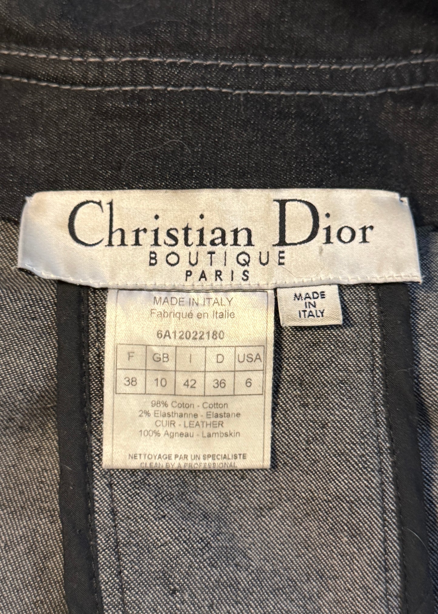 Dior Fall 2006 Black Leather & Denim Jacket