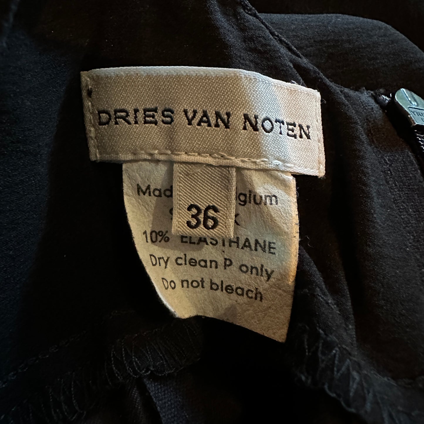 Dries Van Noten Spring 1999 Runway Black Silk Bustle Dress