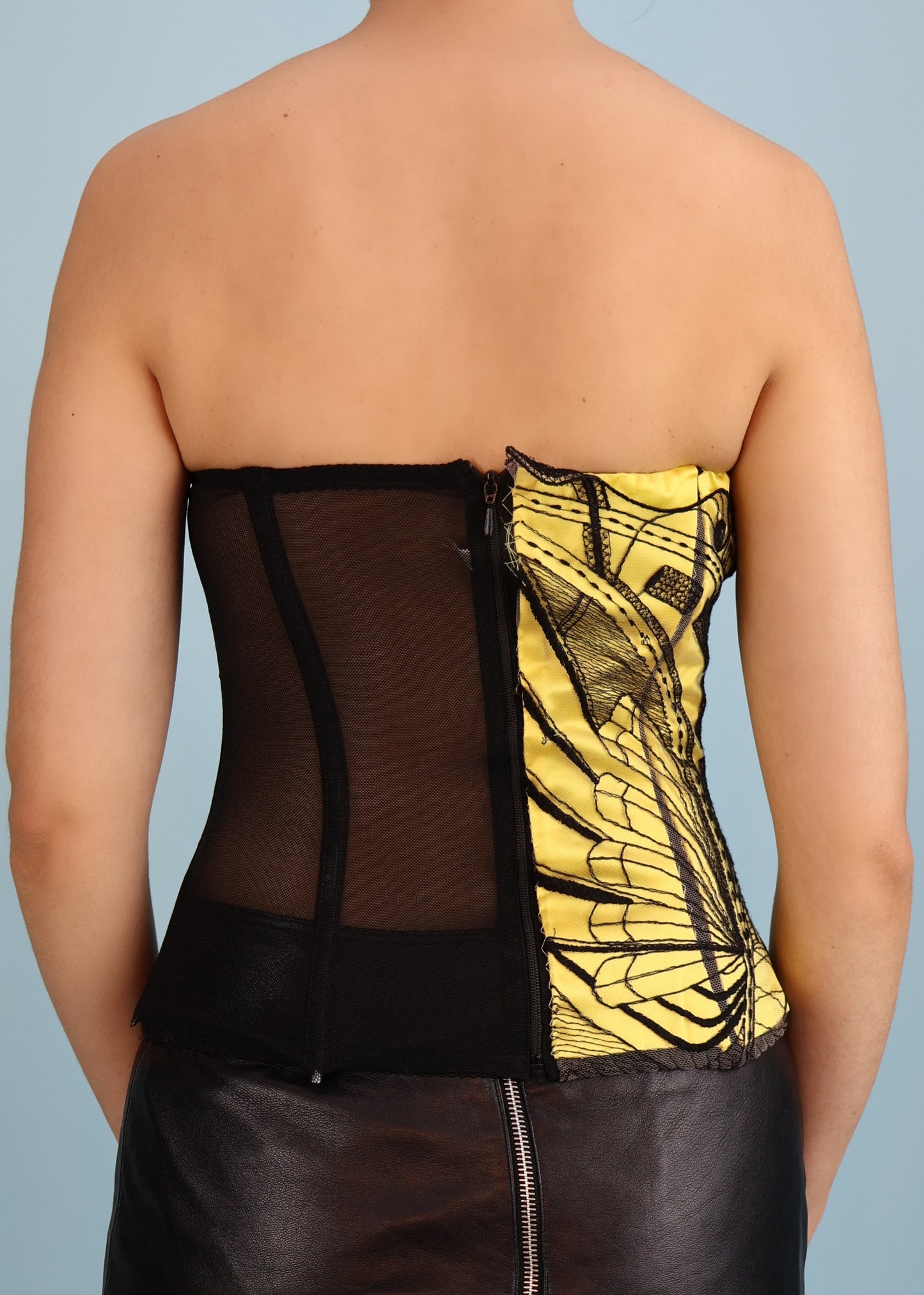 Alexander McQueen Resort 2010 Yellow Lace Butterfly Corset Top