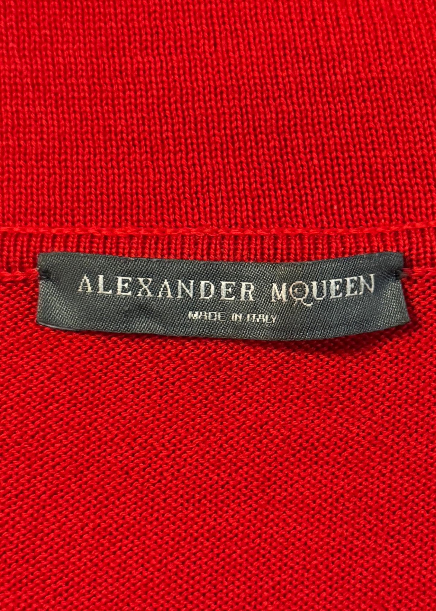 Alexander McQueen Red Knit Pleated Skirt Dress