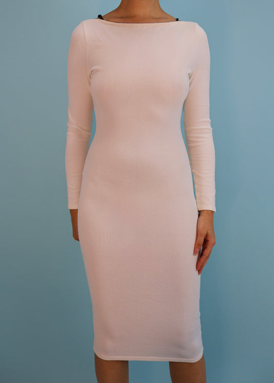 Gucci Spring 1998 Runway White Leather Strap Midi Dress