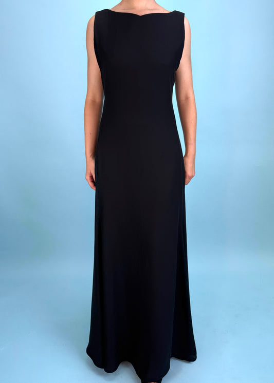 Versace Spring 1996 Runway Princess Diana Black Silk Gown