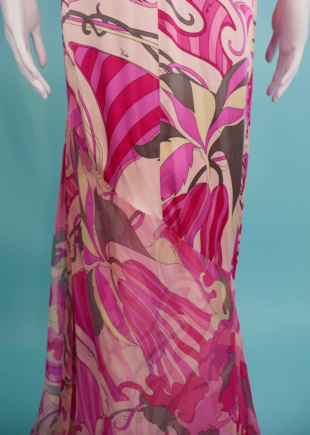 Emilio Pucci Resort 2006 Pink Silk Satin & Chiffon Gown