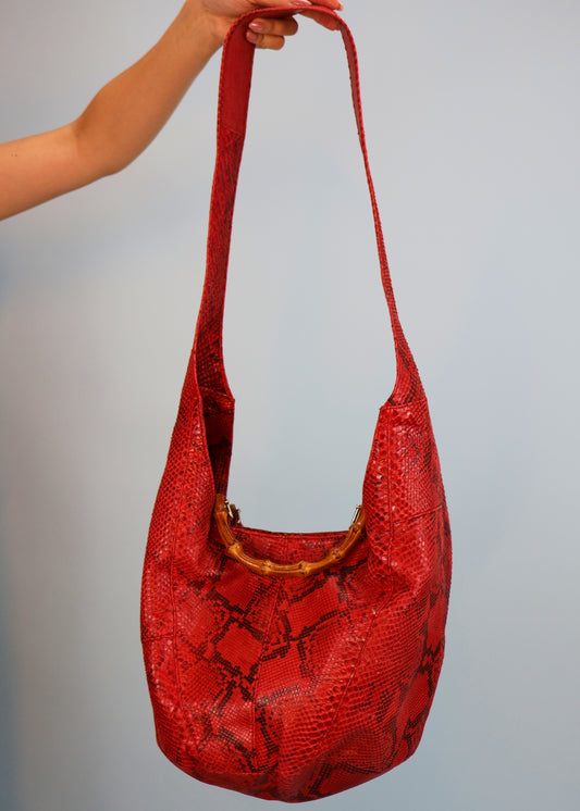 Gucci Spring 1996 Runway Red Python Leather Bag