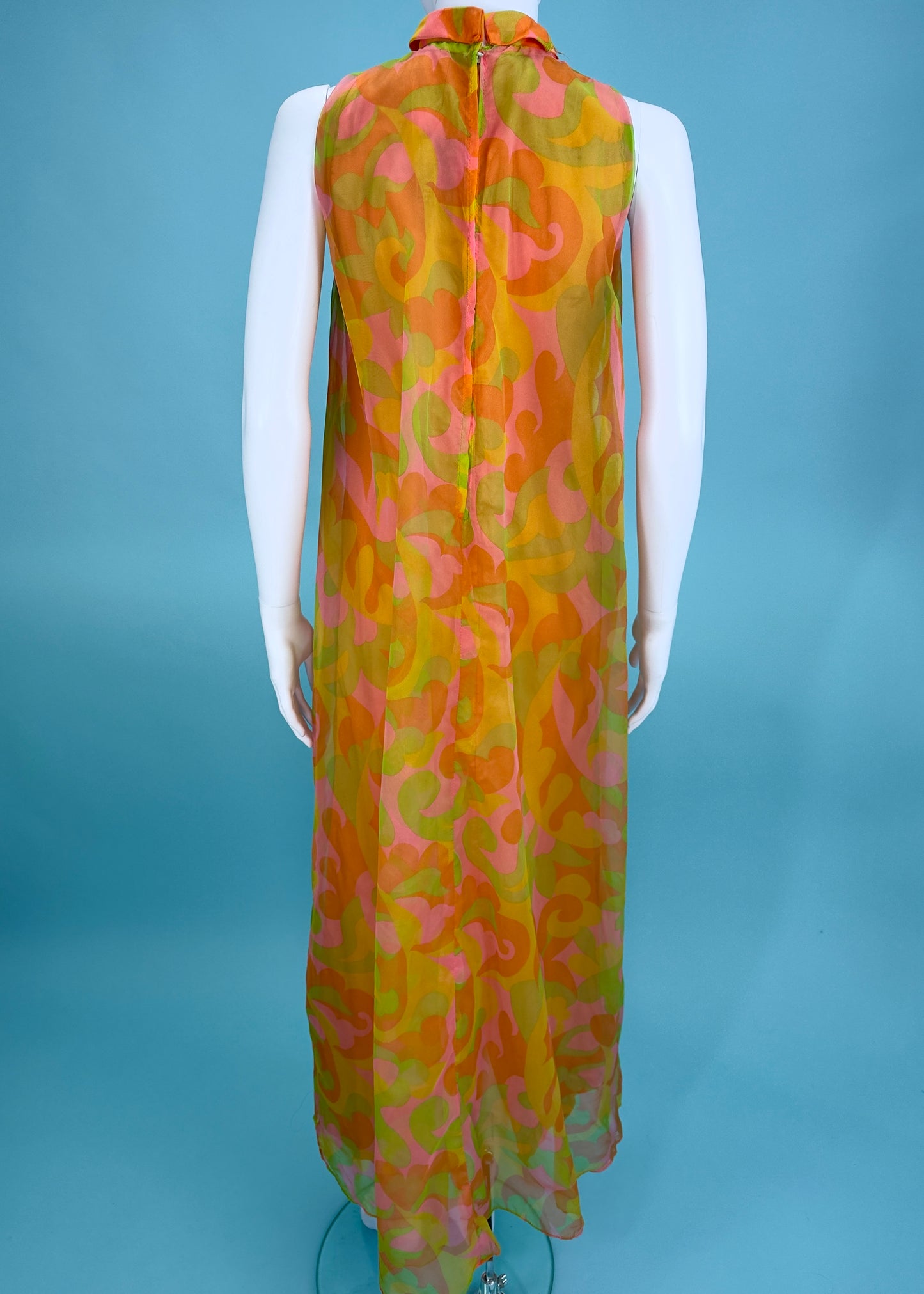 1960’s Psychadelic Swirl Trapeze Maxi Dress