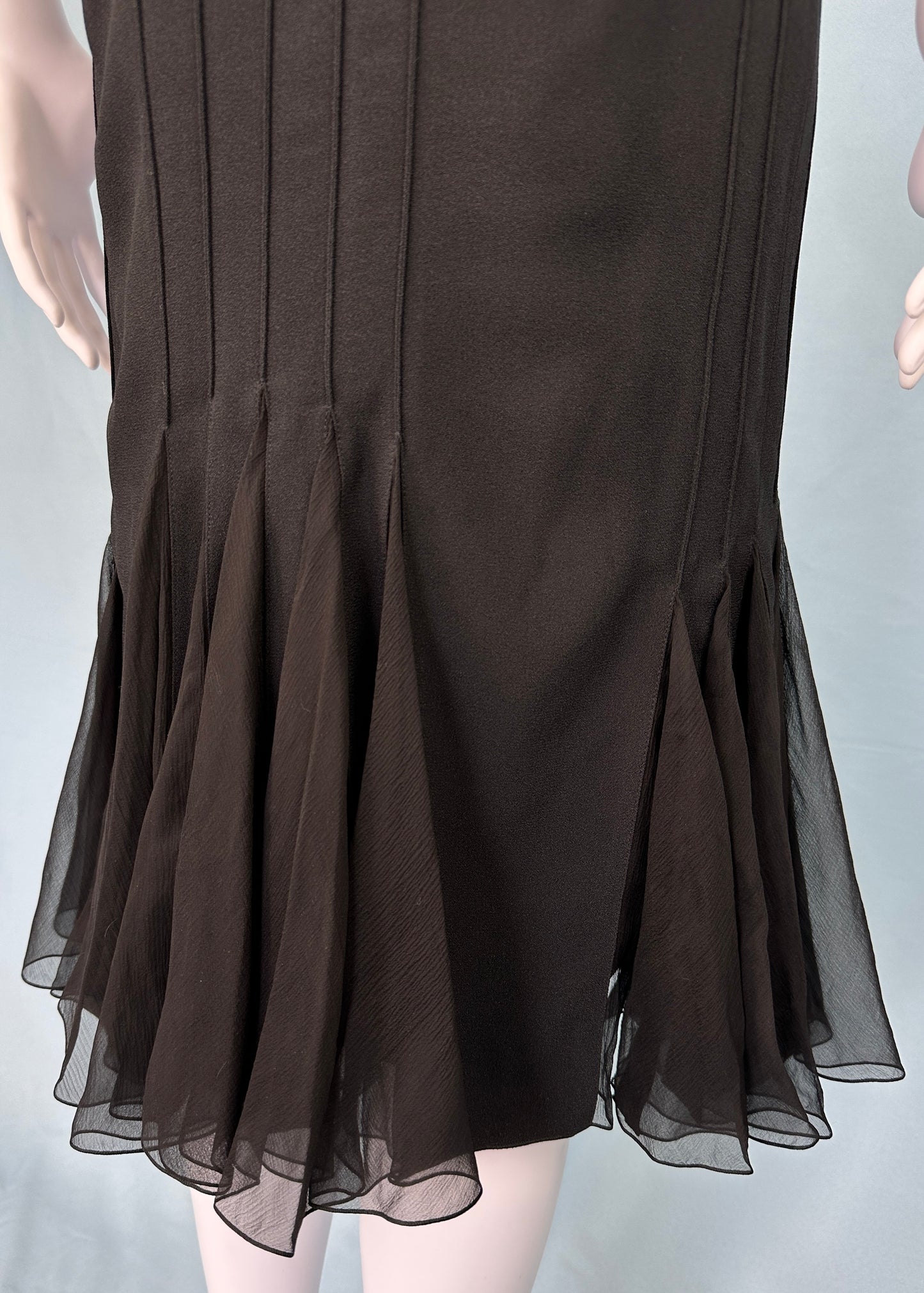 Dior Spring 2008 Black Silk Chiffon Bow Dress