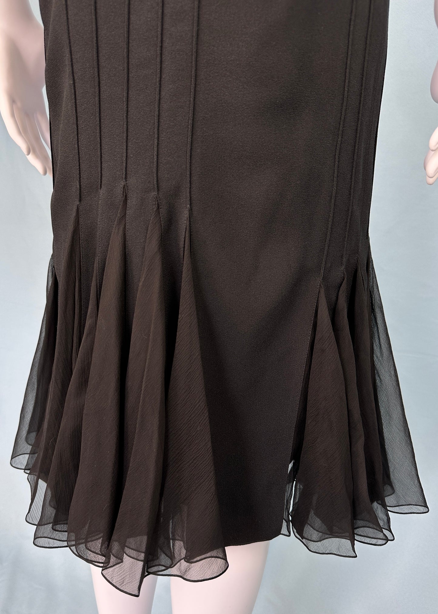 Dior Spring 2008 Black Silk Chiffon Bow Dress