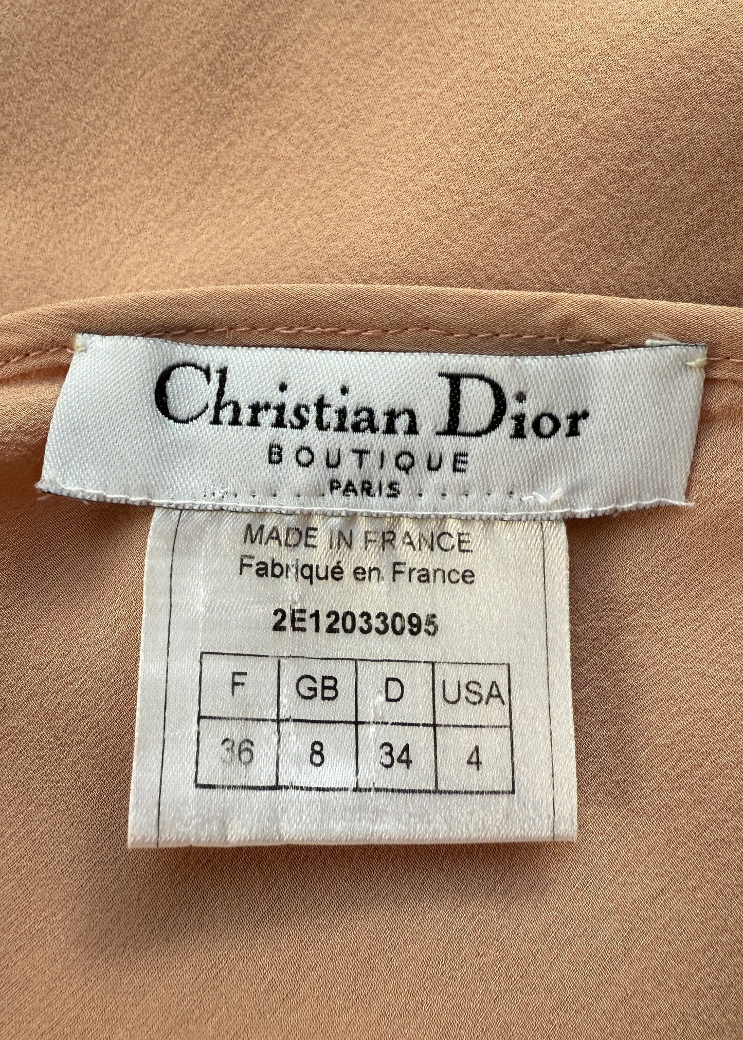 Dior Spring 2002 Blush Pink Silk Chiffon Midi Skirt