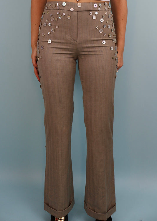 Alexander McQueen Spring 2003 Mother of Pearl Button Pants