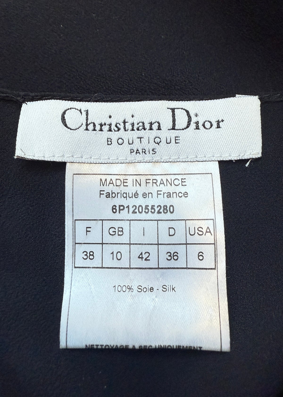 Dior Spring 2006 Black Silk Handkerchief & Ruffle Detail Blouse Top