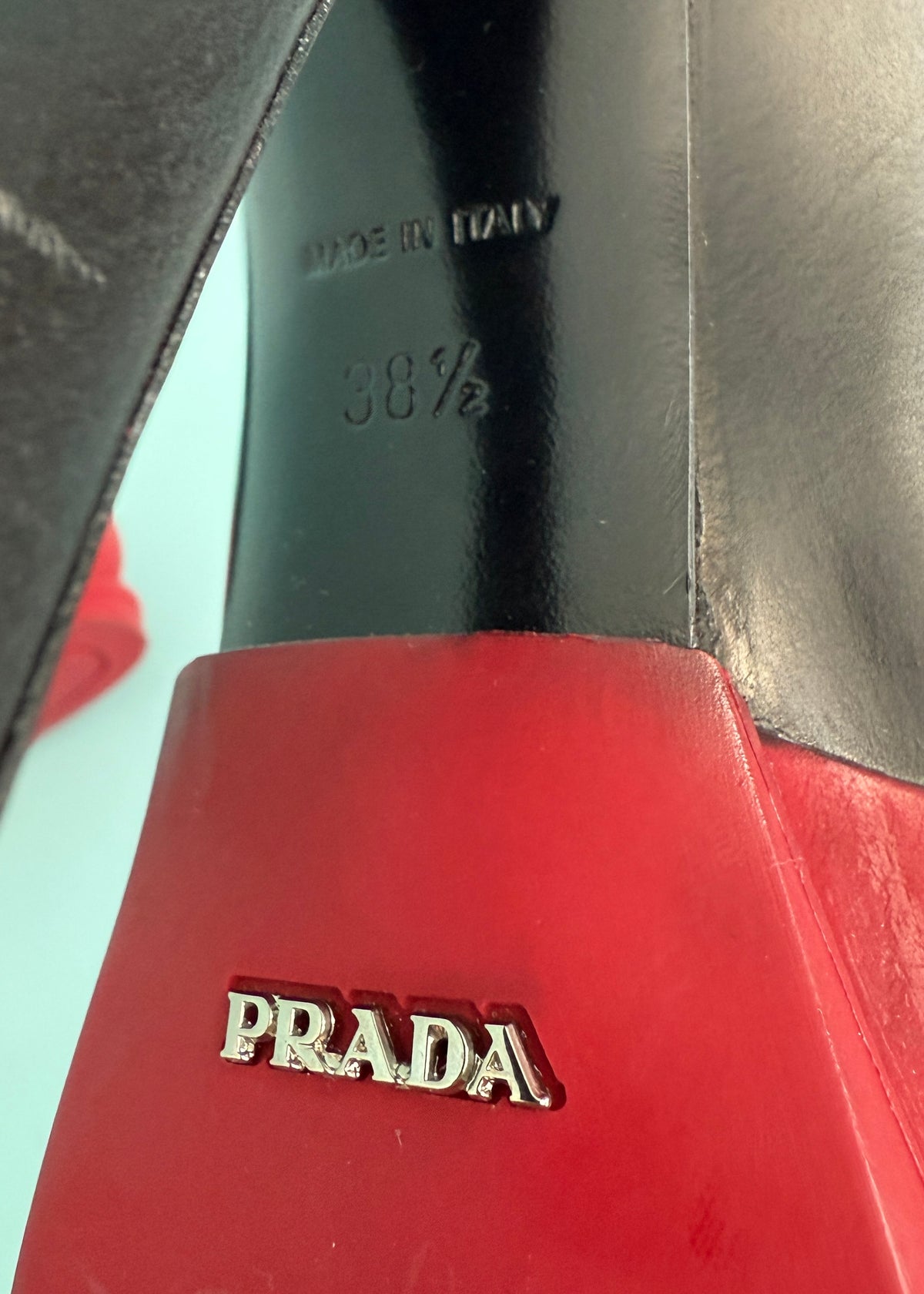 Prada Fall 2012 Runway Black Leather Red Rubber Dipped Platform Heels