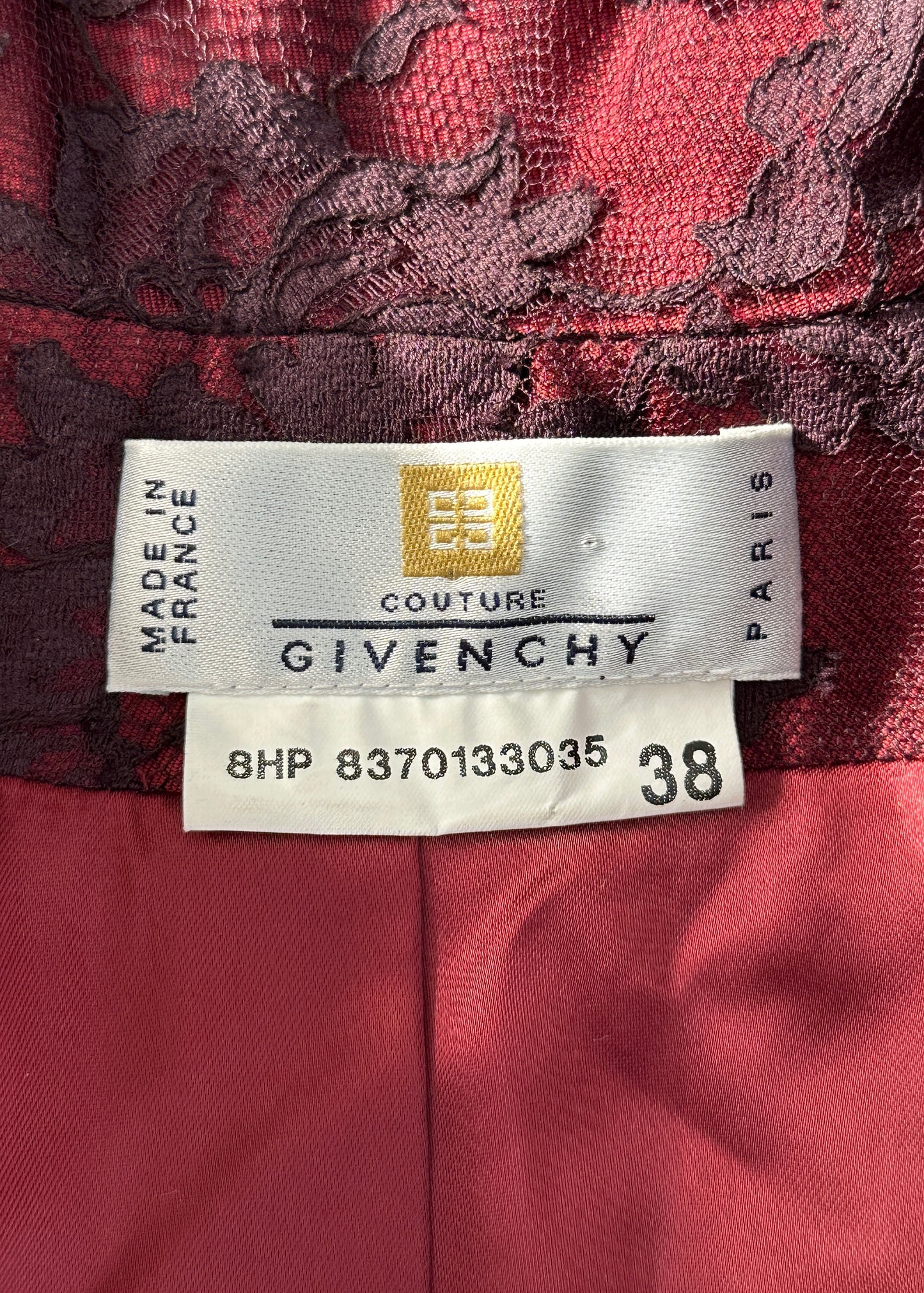 Givenchy Couture by Alexander McQueen Pre-Fall 1998 Red Silk Lace Jacket