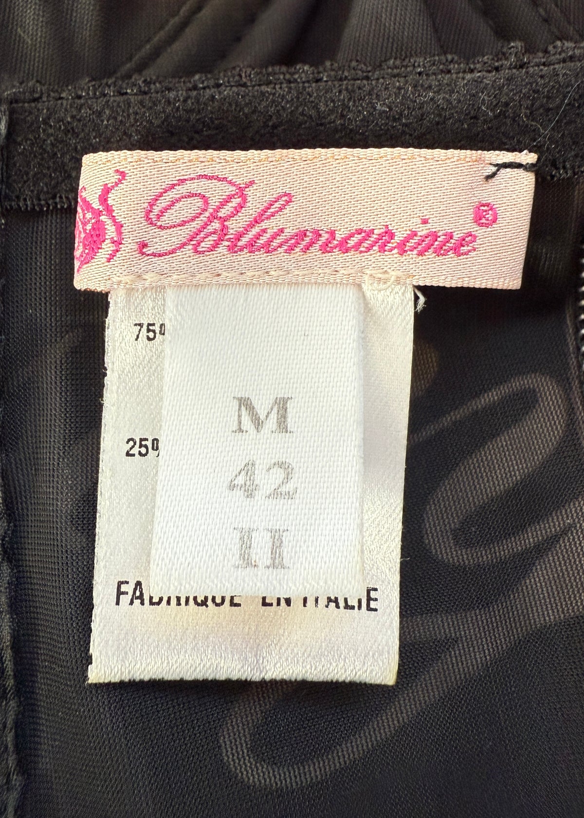 Blumarine Sexy Printed Black Mesh Corset Top