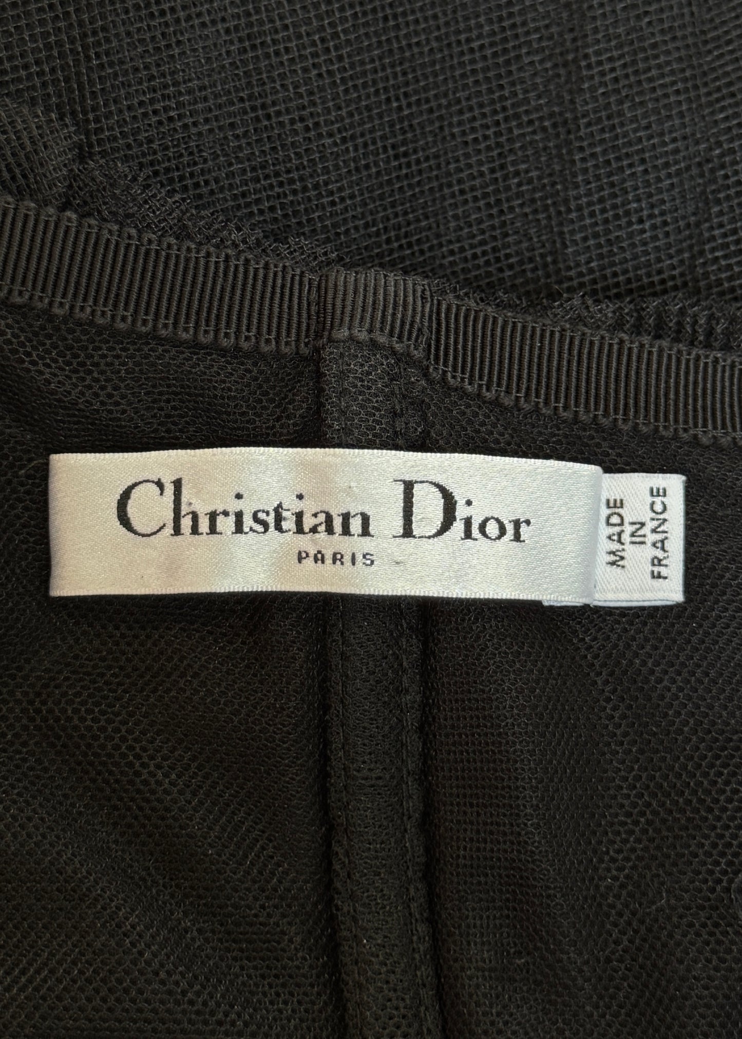 Dior Fall 2021 Runway Black Strapless Floral Belt Tulle Gown