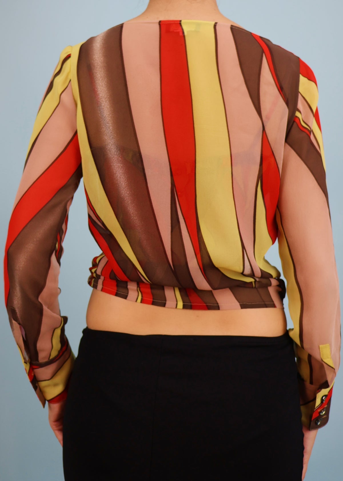 Versace Fall 2000 Runway Silk Wrap Blouse & Lace Top Set