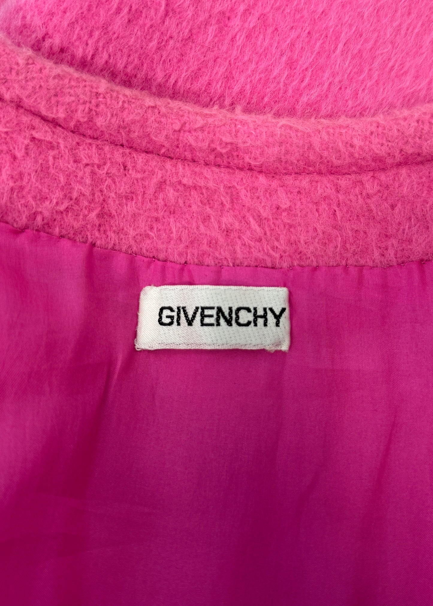 Givenchy Haute Couture Fall 1985 Runway Pink Brushed Wool Jacket