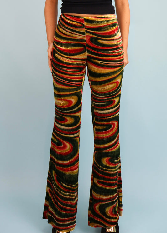 Gucci Fall 1999 Runway Velvet Swirl Flared Pants