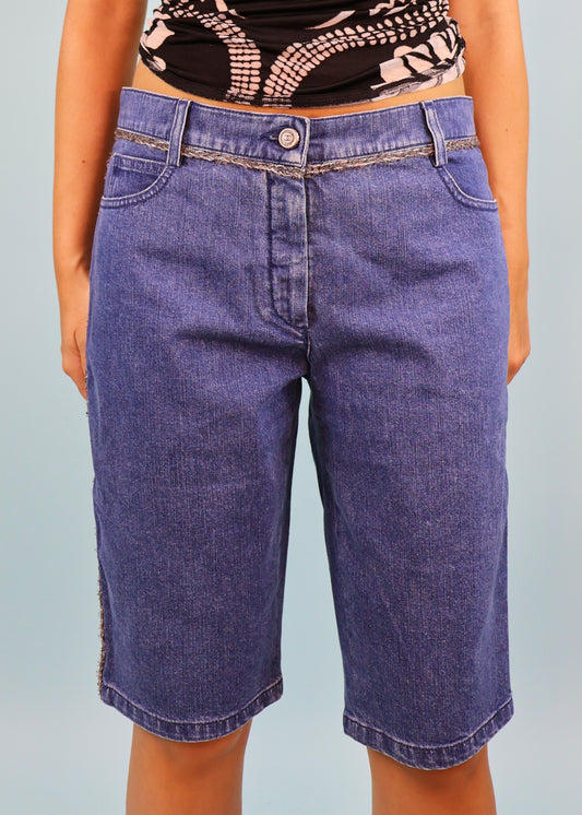 Chanel Spring 2006 Runway Chain Trim Denim Jorts