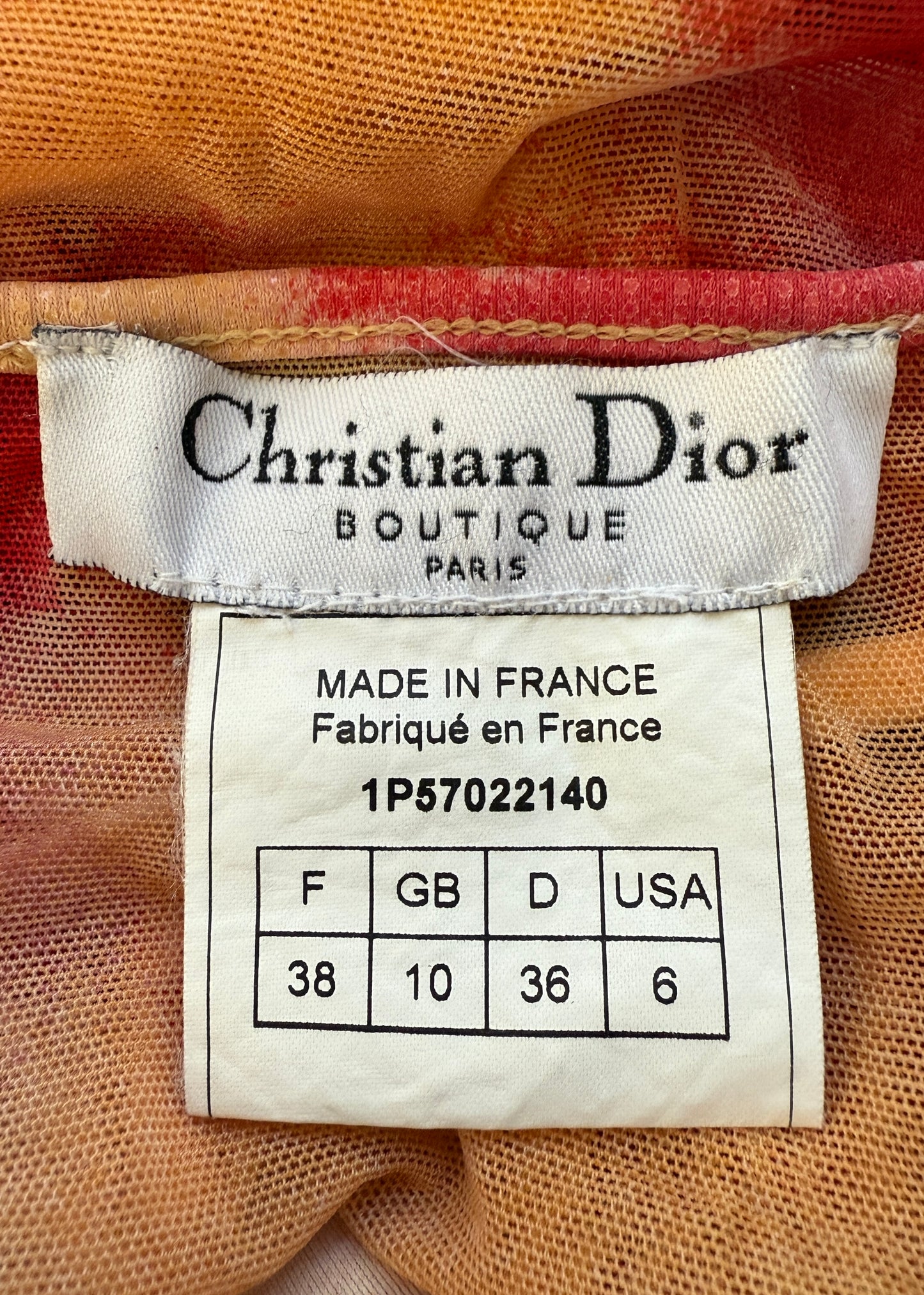 Dior Spring 2001 Tie Dye Mesh Panel Layered Swimsuit