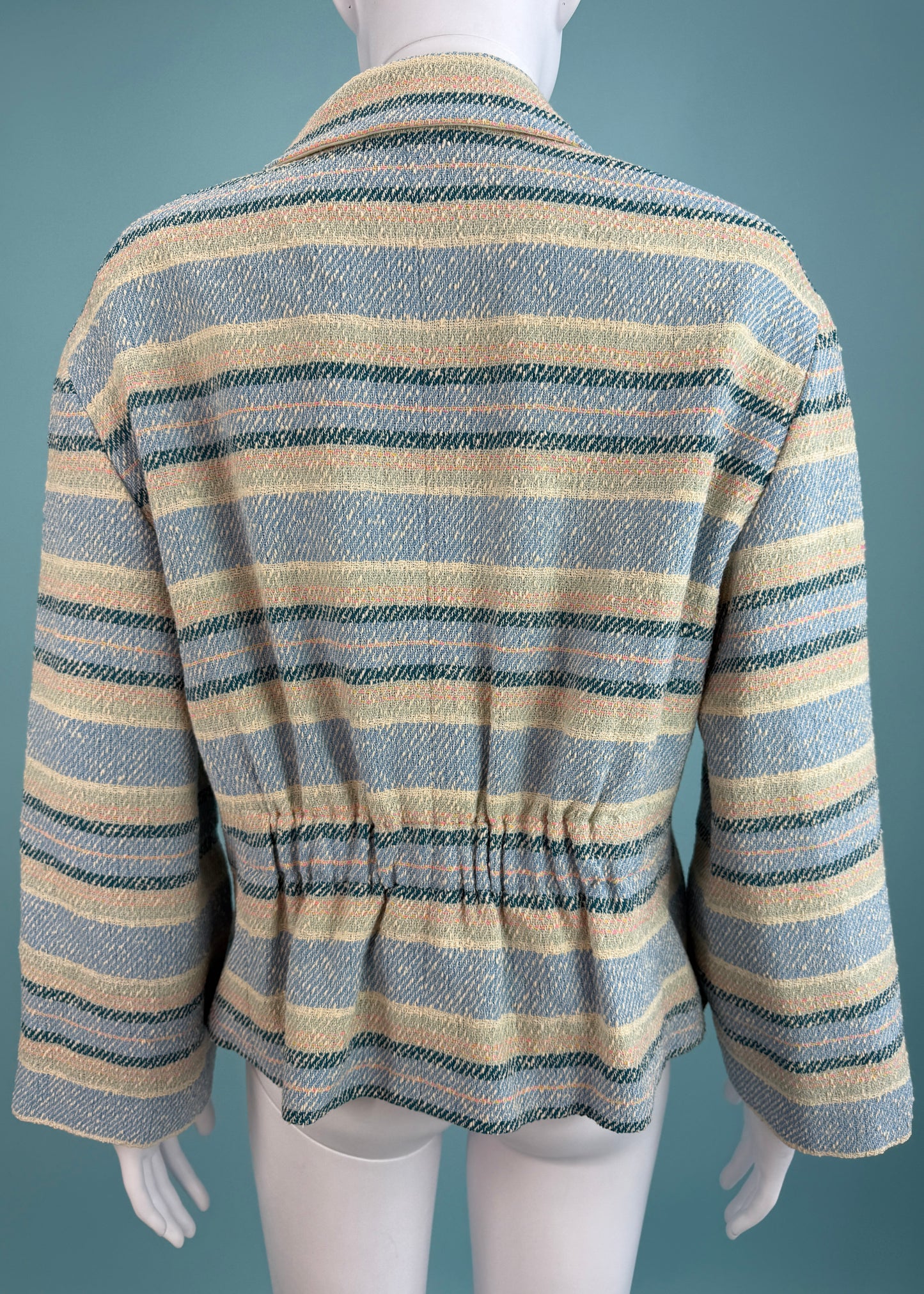 Chanel Cruise 2000 Blue Tweed Striped Jacket