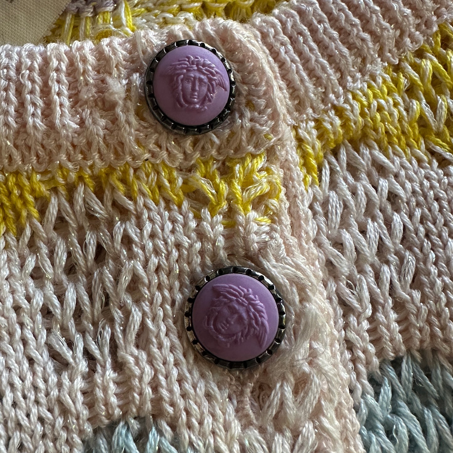 Versace Spring 1995 Pastel Rainbow Knitted Tank Top