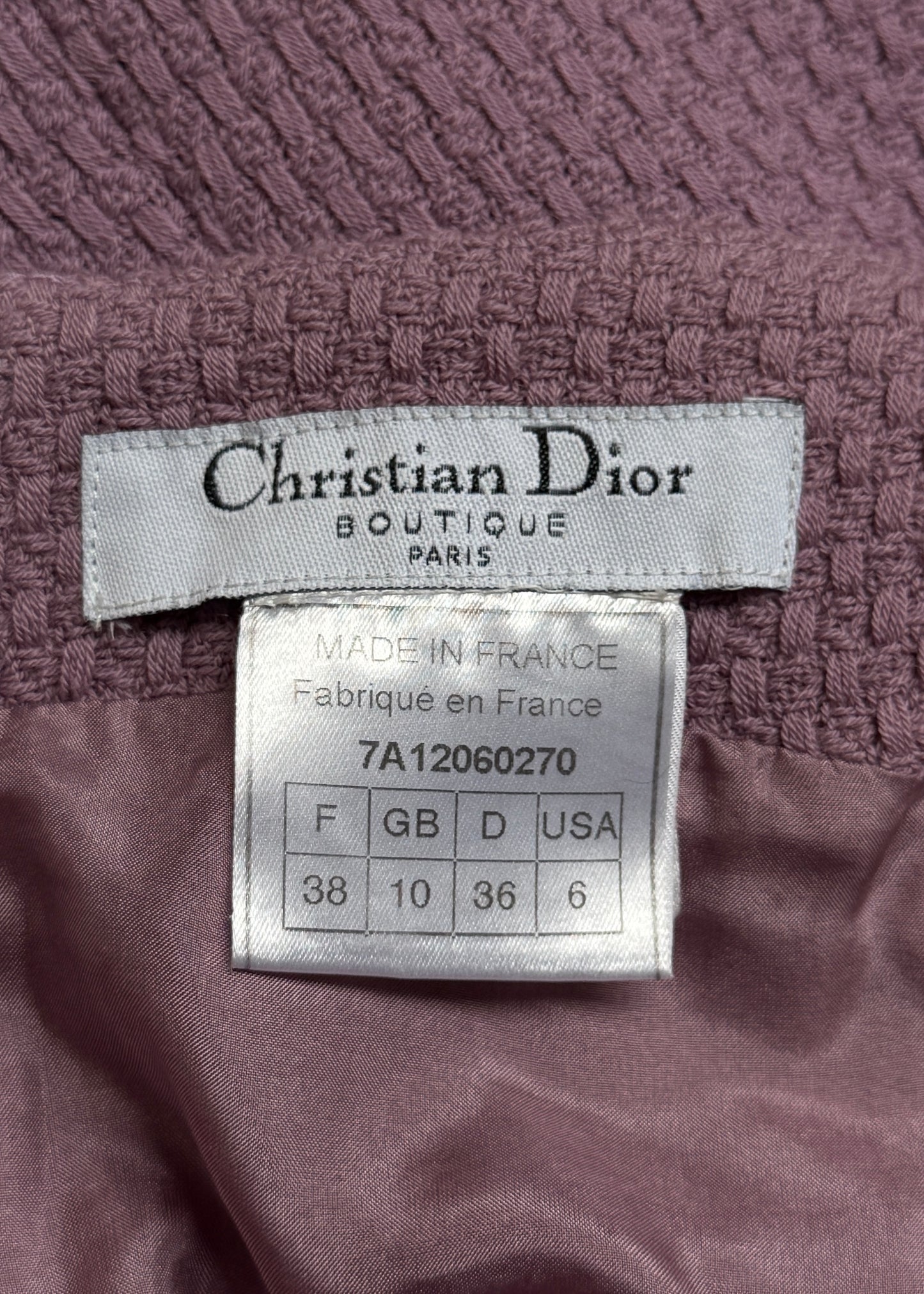 Dior Fall 1997 Purple Textured Wool Mini Dress