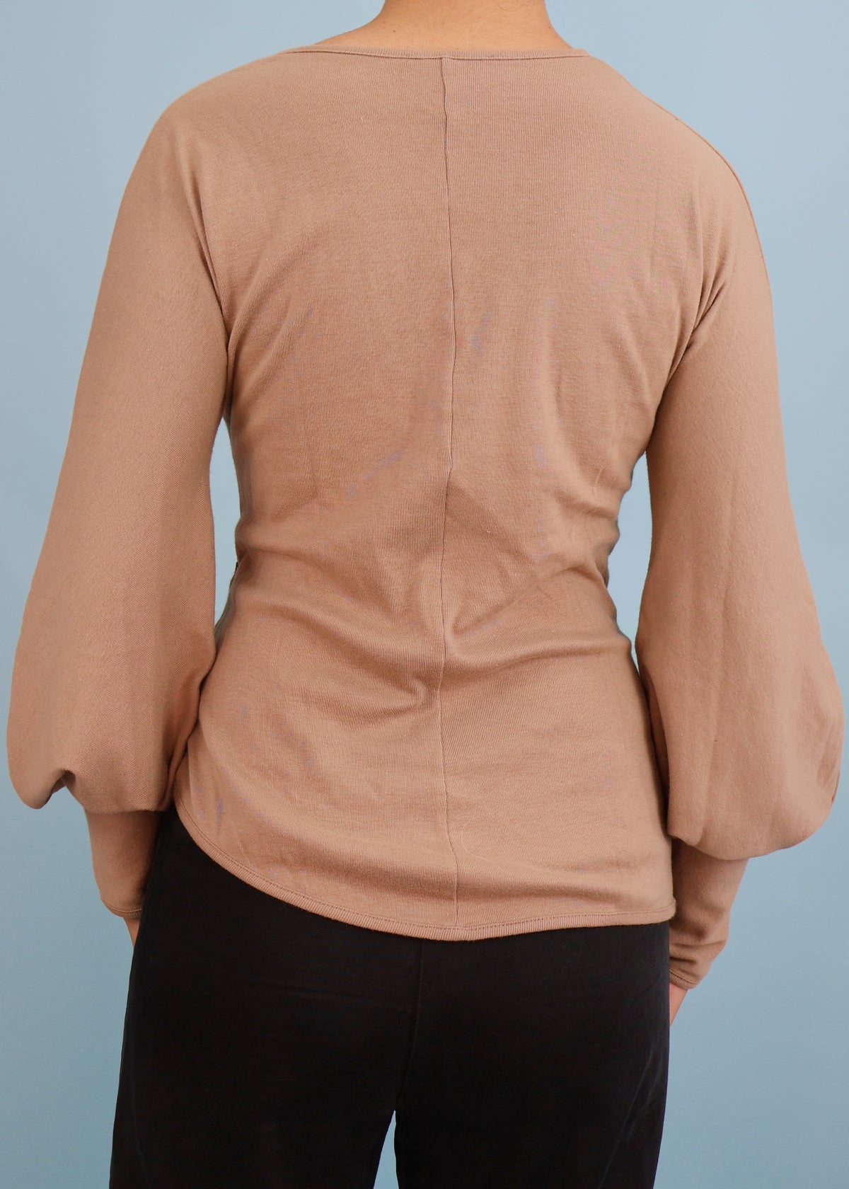 Chloé Fall 2001 Beige "CHLOE" Appliqué Asymmetric Top