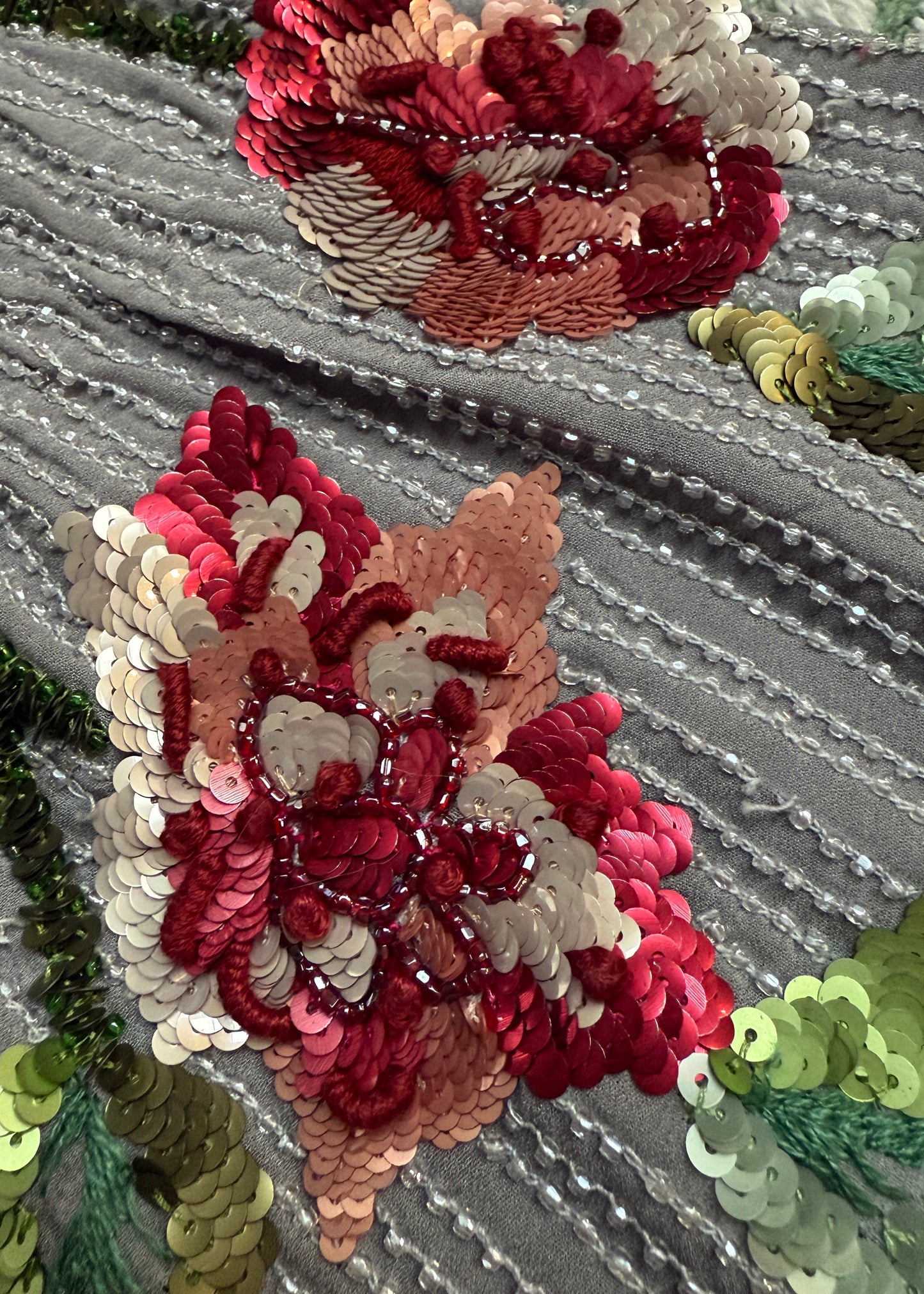 Dolce & Gabbana Spring 1999 Runway Embellished Beaded Floral Silk Wide Belt