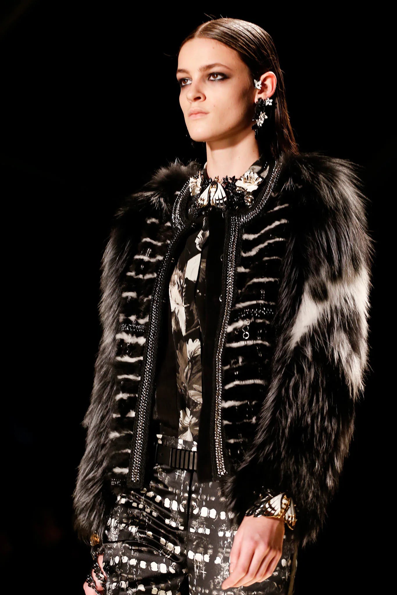 Roberto Cavalli Fall 2013 Runway Bee & Enamel Flower Necklace